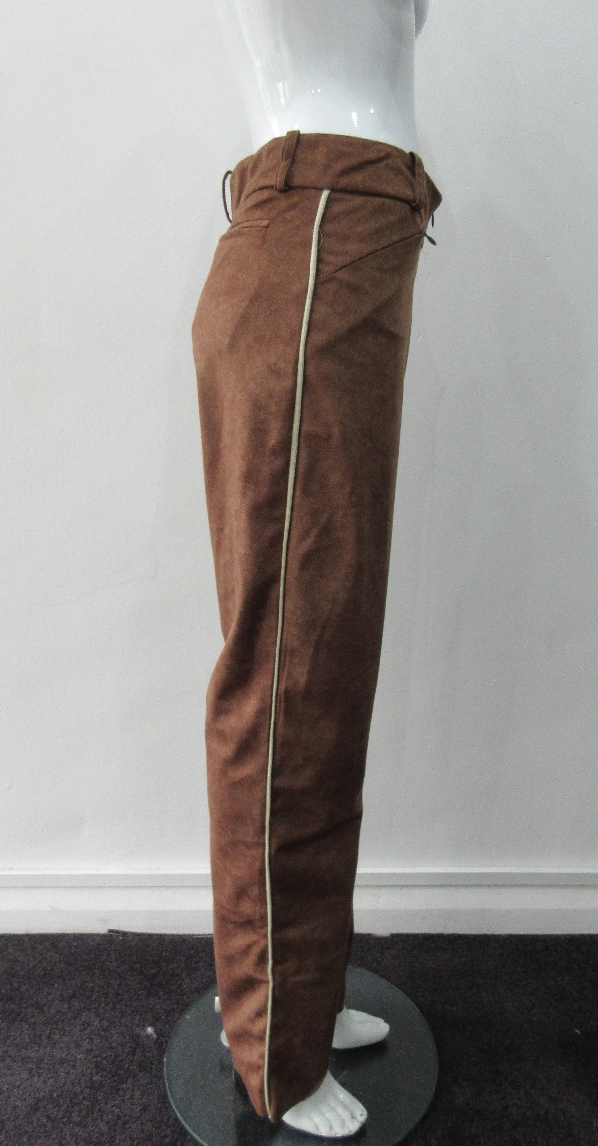 060301 -Brown Faux Suede Trouser