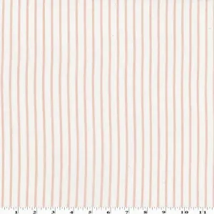 1 1/4 YD PC-Blush Pink Coral/White Stripe Slub Shirting Fabric