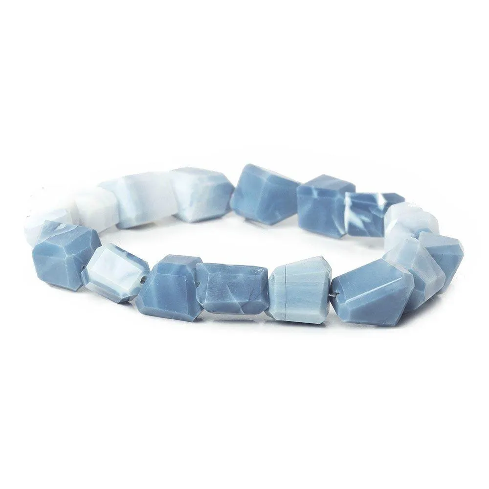 10x8-15x9mm Owyhee Denim Blue Opal faceted nuggets 8 inch 16 Beads