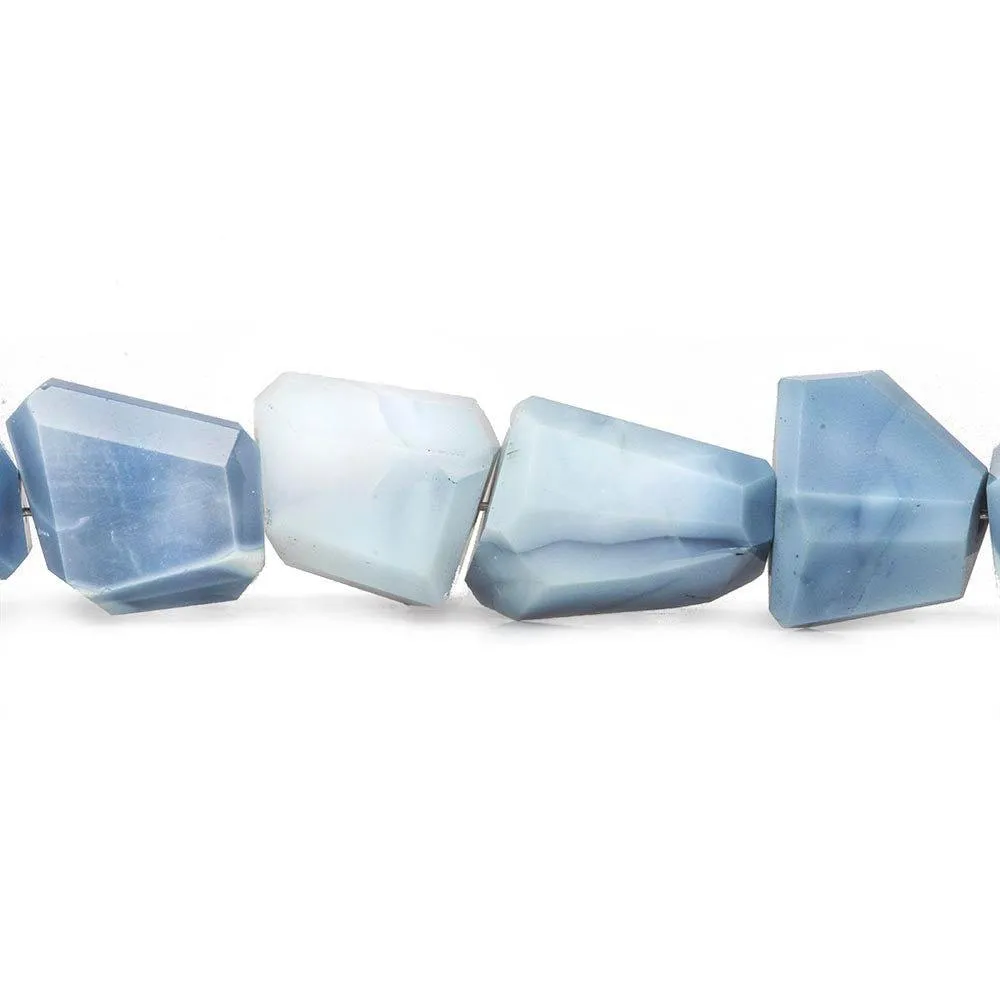 10x8-15x9mm Owyhee Denim Blue Opal faceted nuggets 8 inch 16 Beads