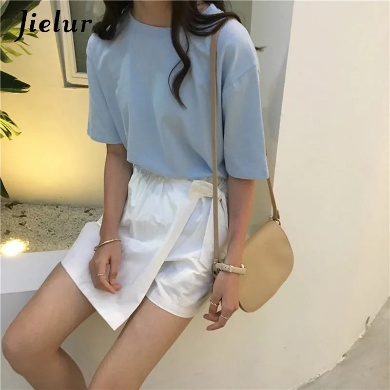 15 Colors Women's T-shirts Loose Casual Harajuku Basic Tee Shirt Summer Korean Female T-shirt S-XL Apricot White Tops