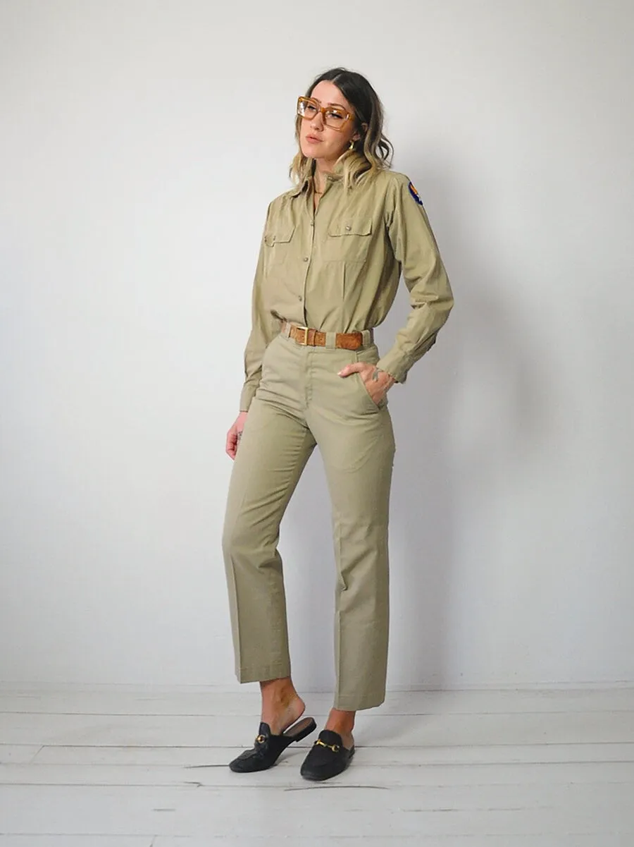 1960's Oshkosh Khaki Trousers 27x28.5