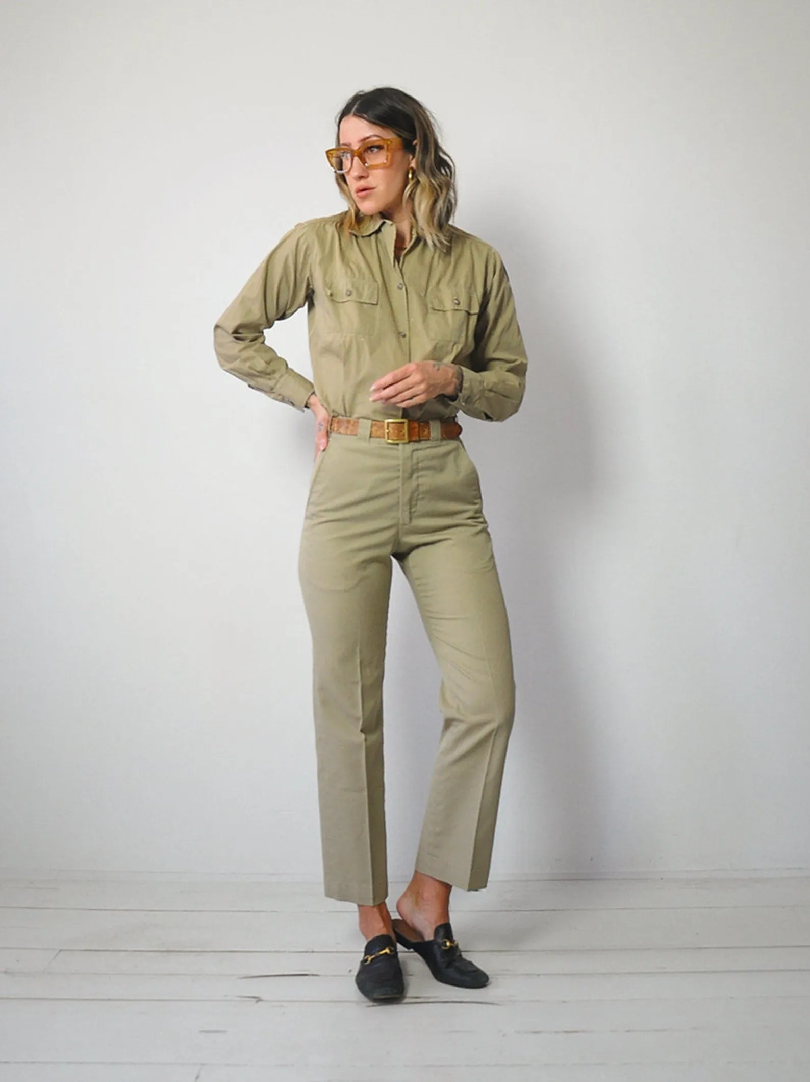 1960's Oshkosh Khaki Trousers 27x28.5