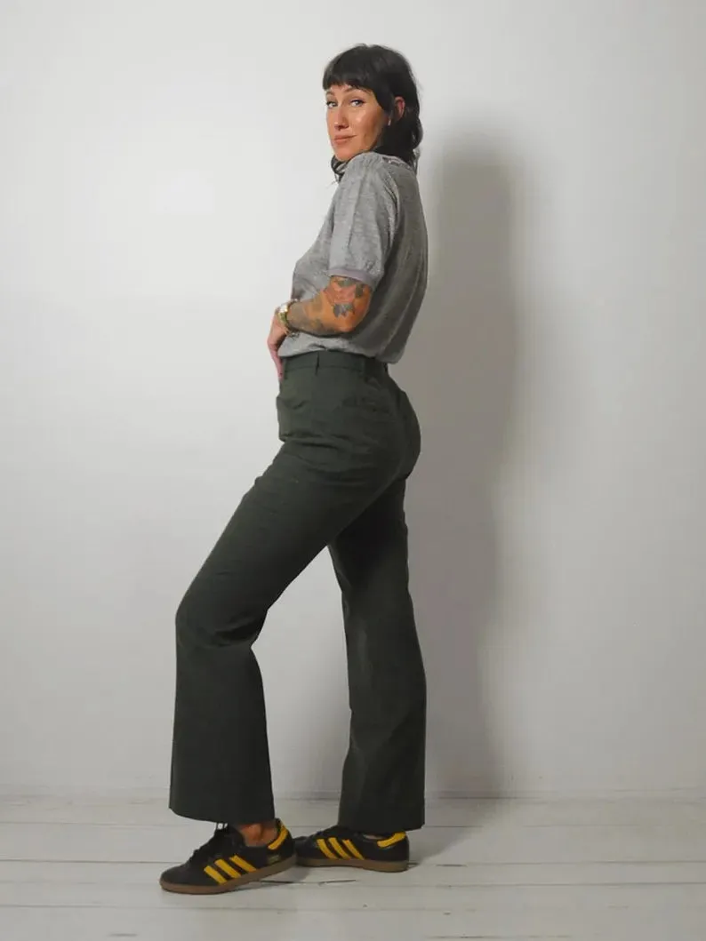 1960's/70's Forest Green Trousers 32x28.5