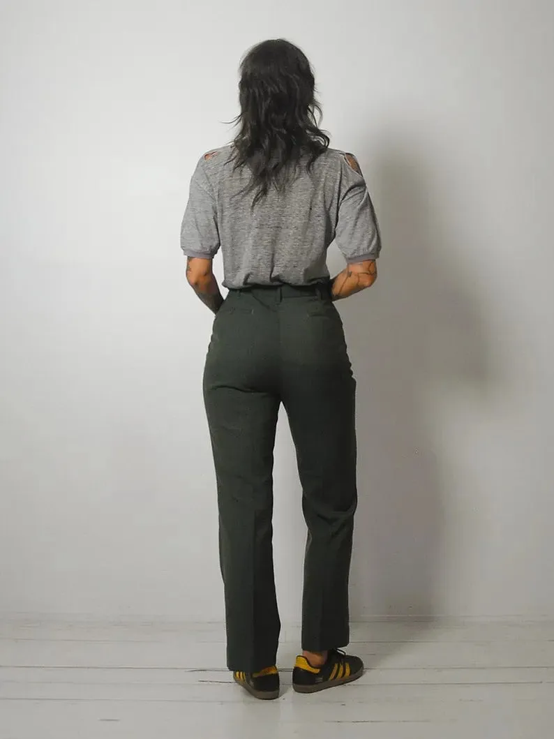 1960's/70's Forest Green Trousers 32x28.5