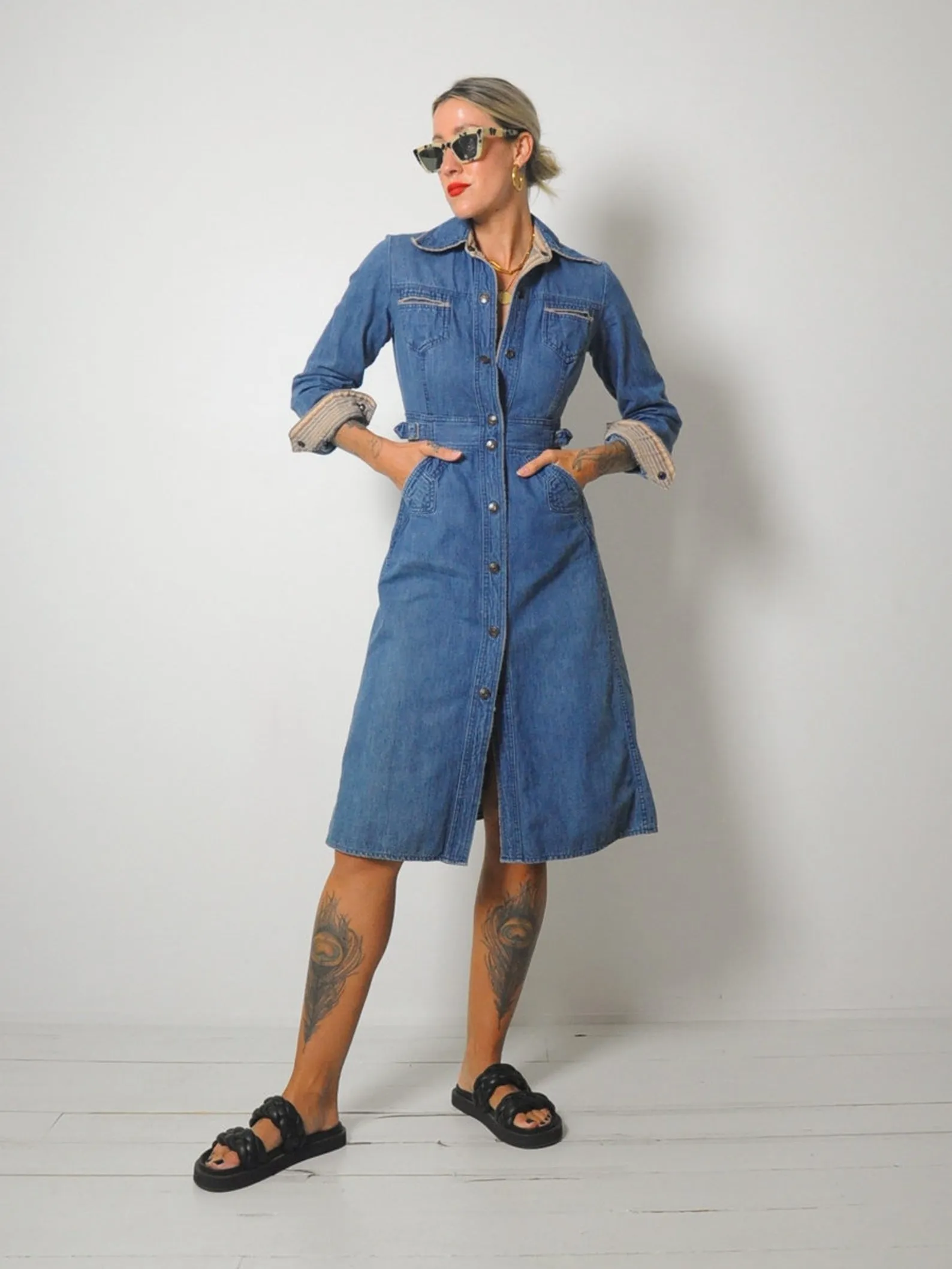 1970's Denim Shirt Dress