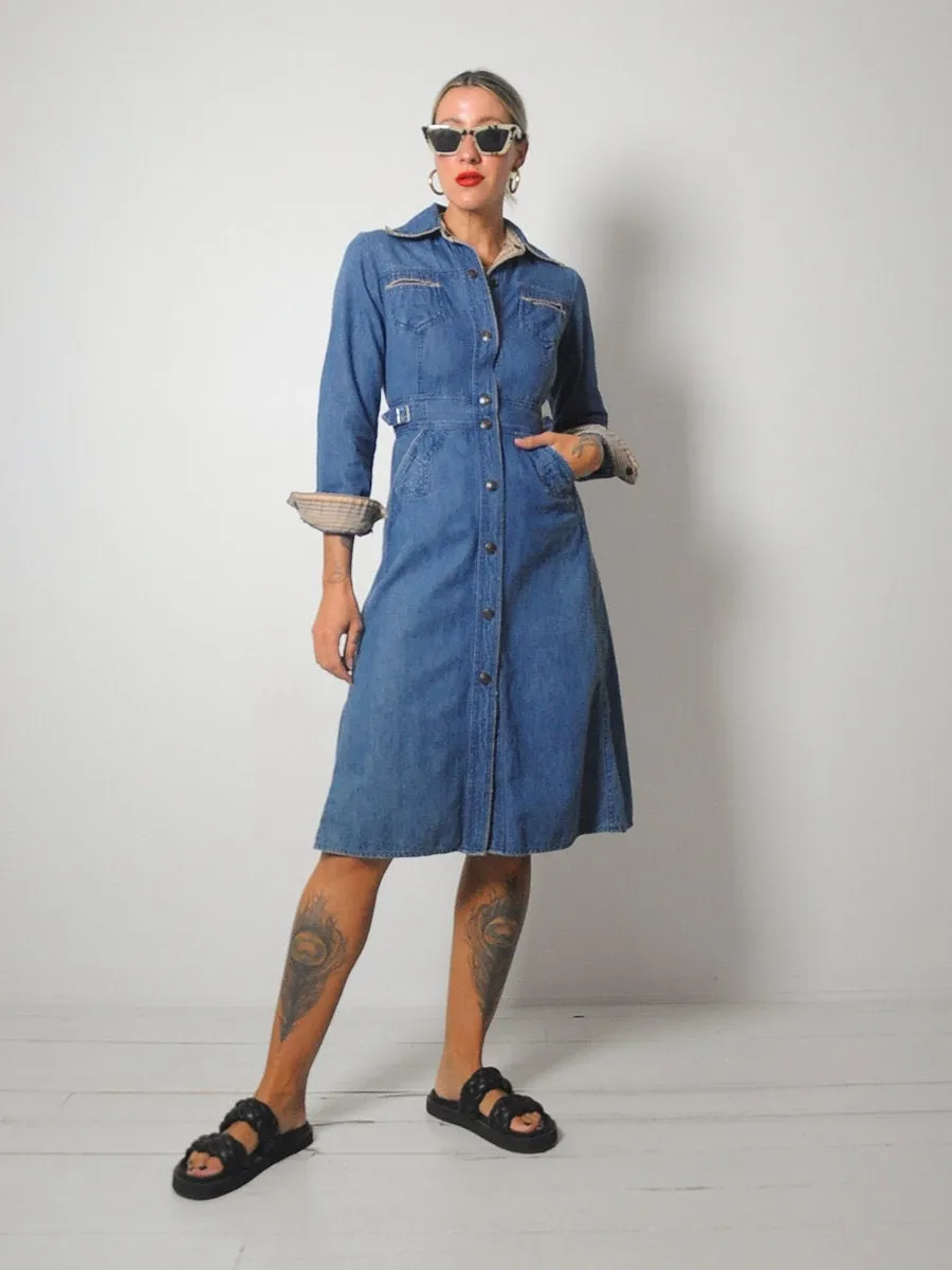 1970's Denim Shirt Dress