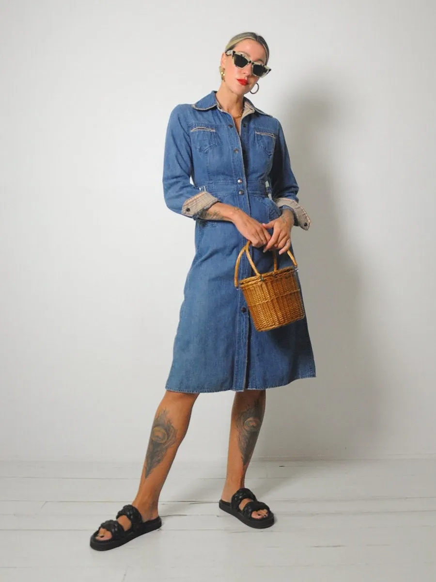 1970's Denim Shirt Dress