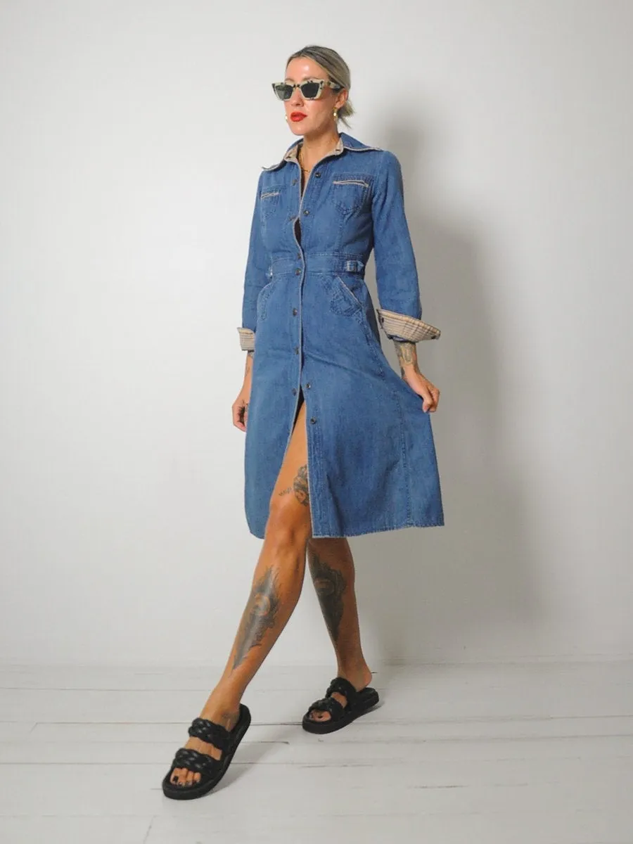 1970's Denim Shirt Dress