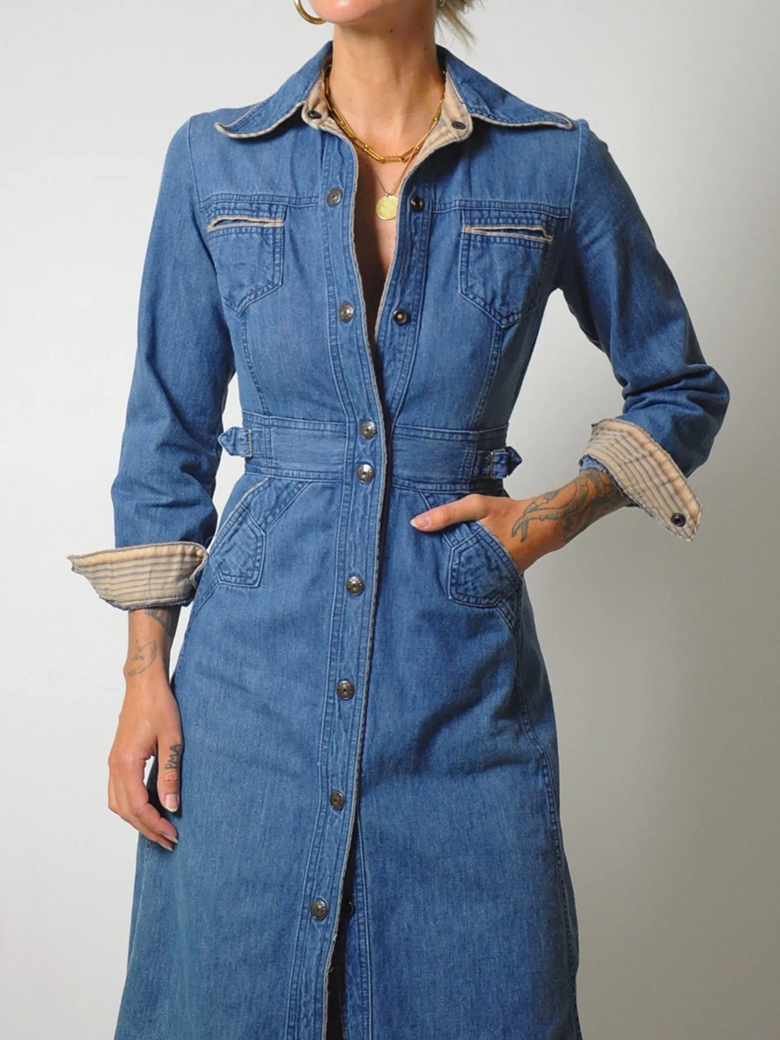 1970's Denim Shirt Dress