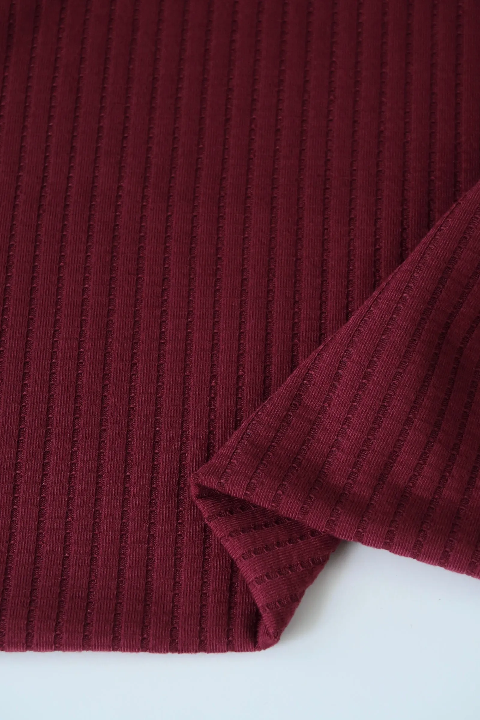 1YD PRECUT; Burgundy Nepal Rib Knit