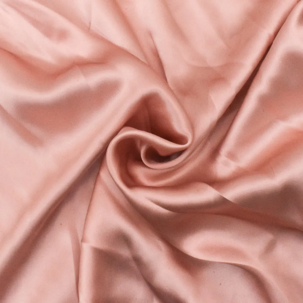 2 1/4 YD PC-Rose Pink Solid Silk Charmeuse Woven Fabric