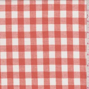 2 YD PC-Clementine/White Check Linen Fabric