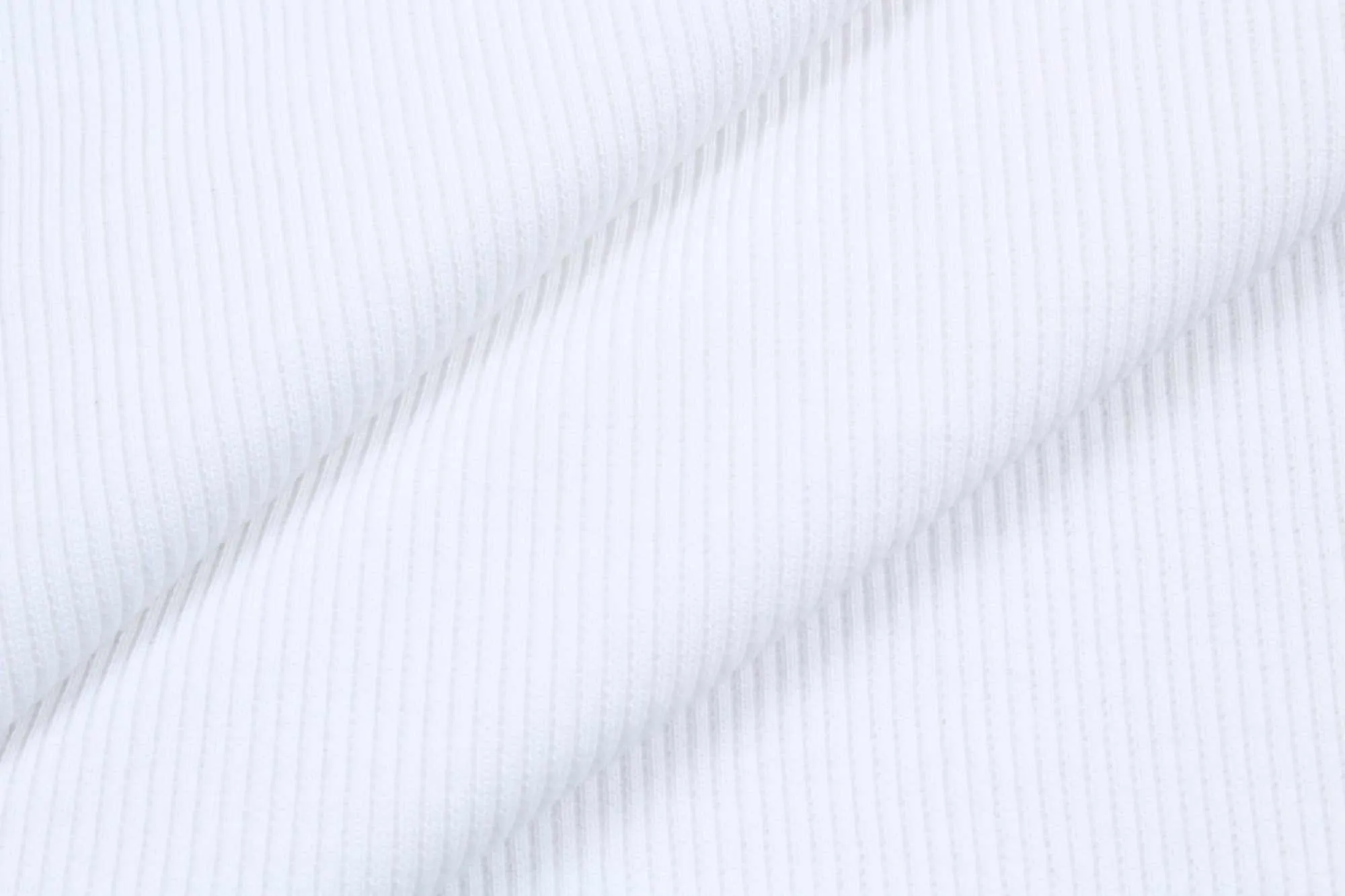 3 Mts - Stretch Organic Cotton Rib 2x2 for Tops (Optical White) - OFFER: 8'95€/Mt