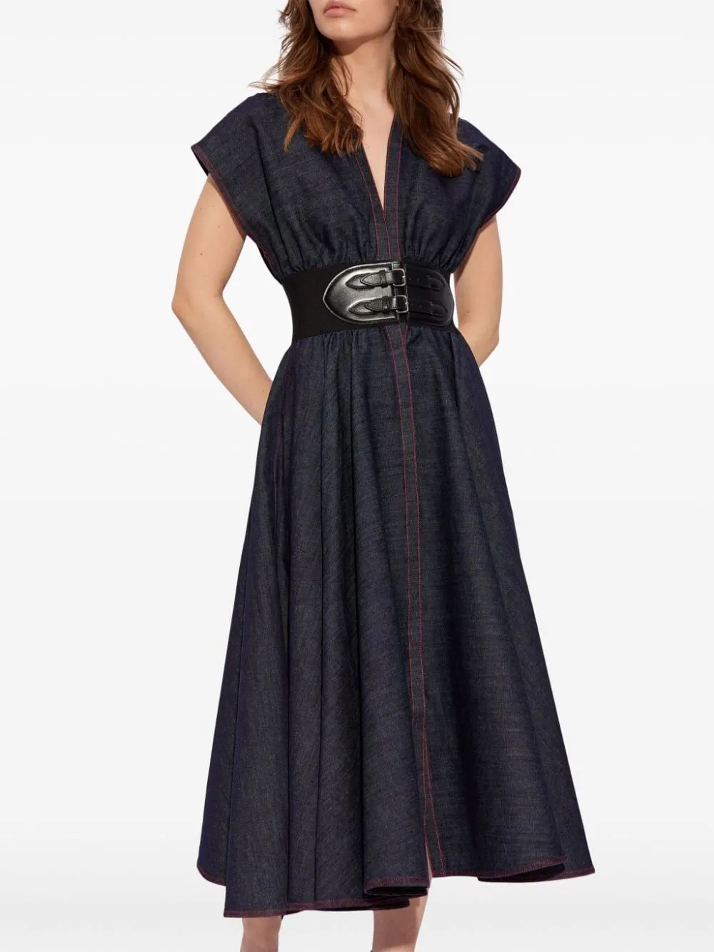 ALAIA Denim Dress with Belt