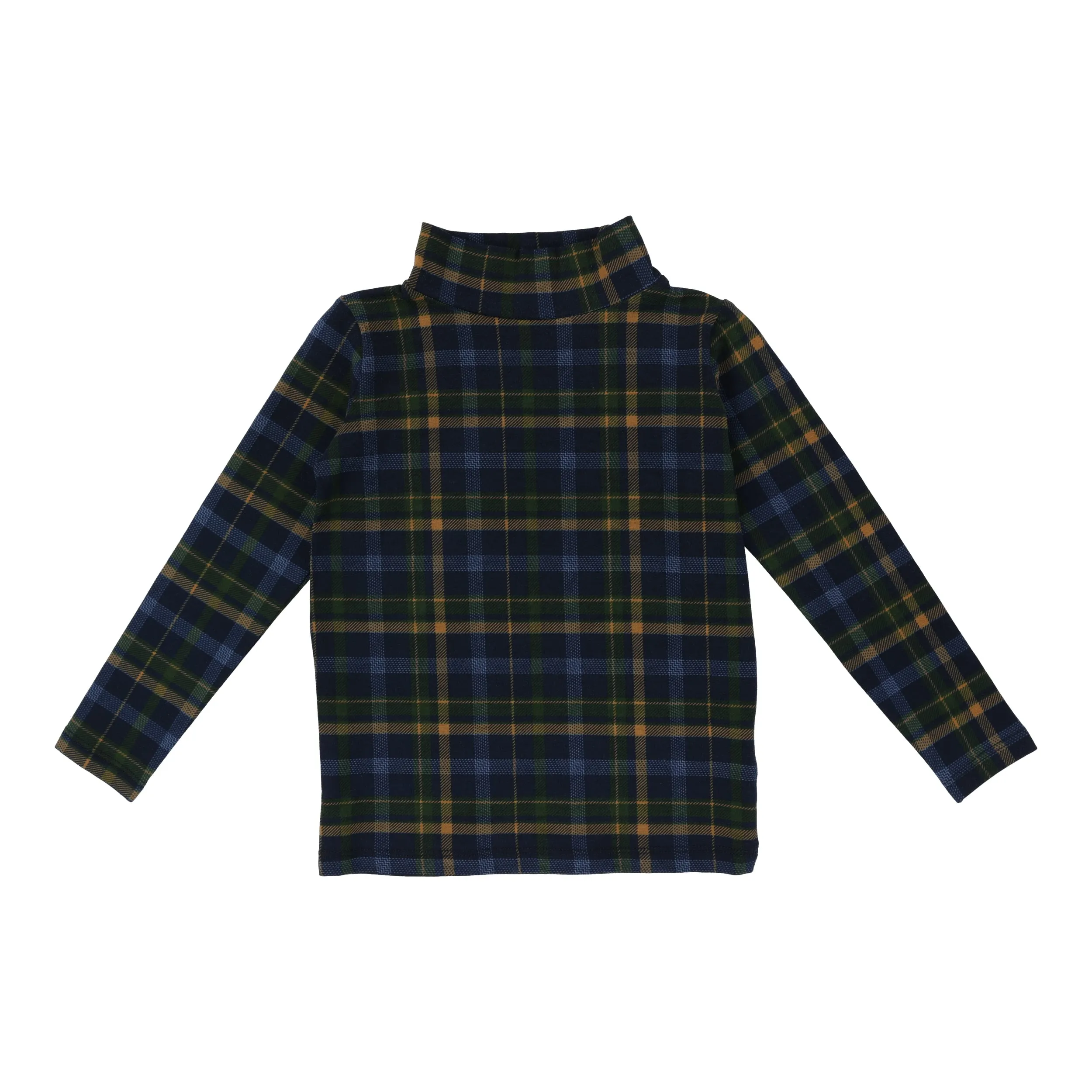 ANALOGIE GREEN/BLUE PLAID MOCK NECK