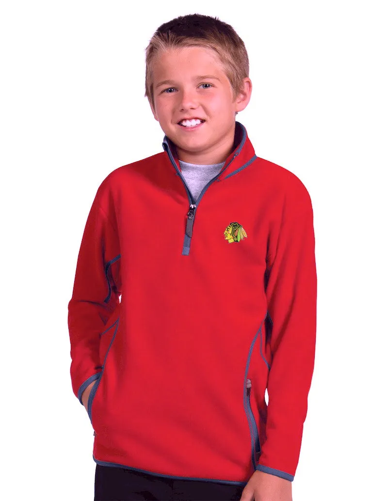 Antigua Chicago Blackhawks Youth Ice 1/4 Zip Pullover