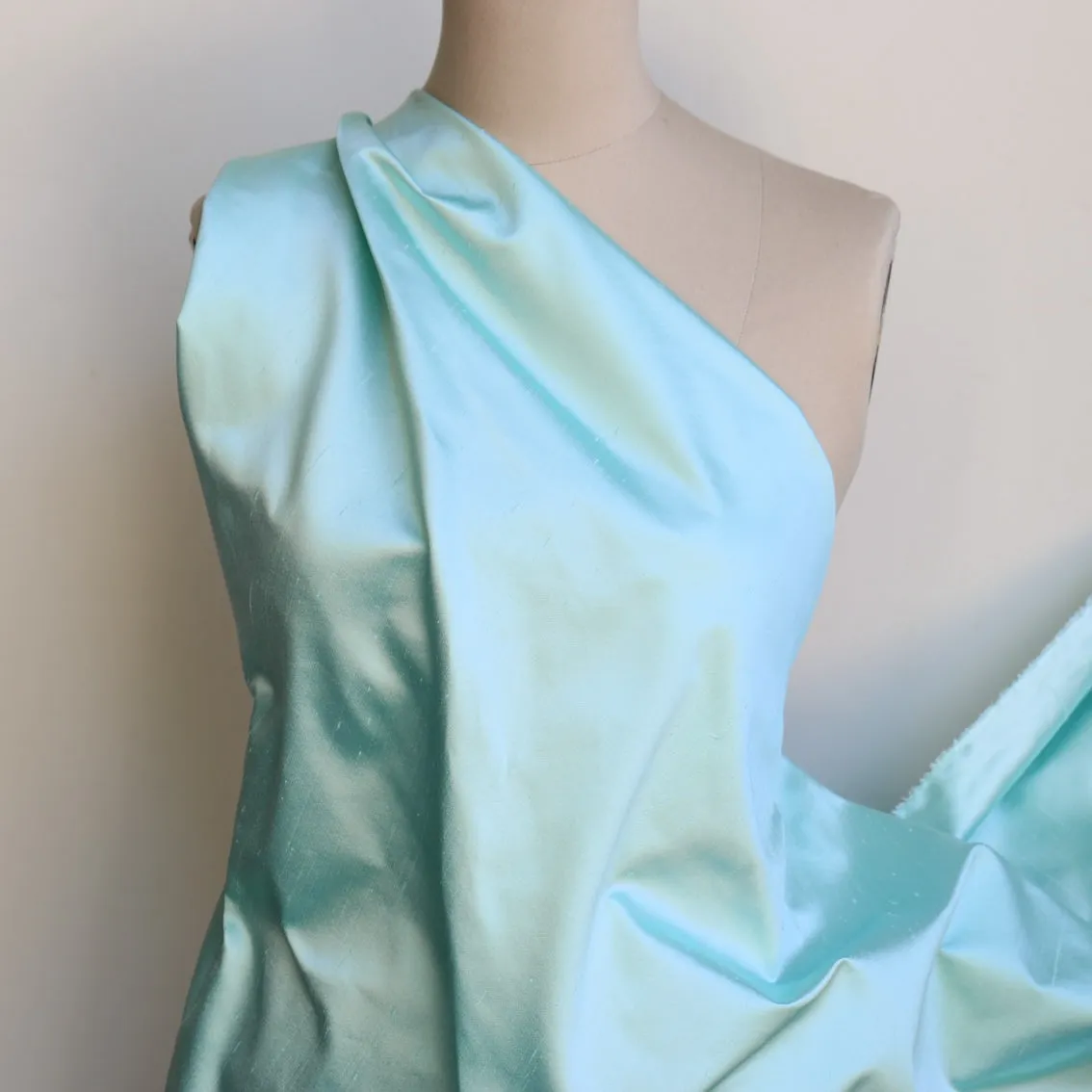 Aqua Silk Shantung