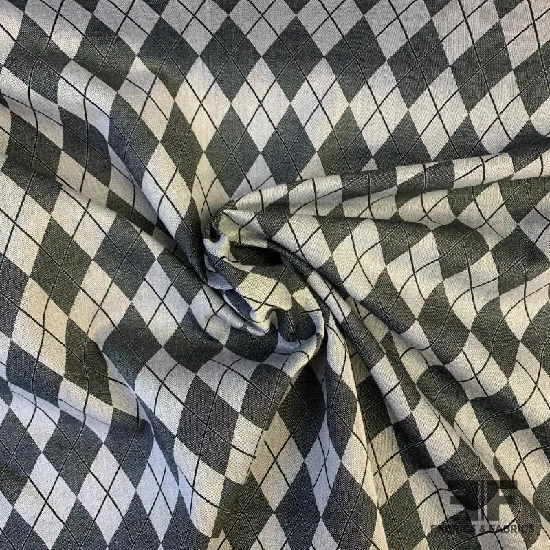 Argyle Cotton Jacquard - Grey