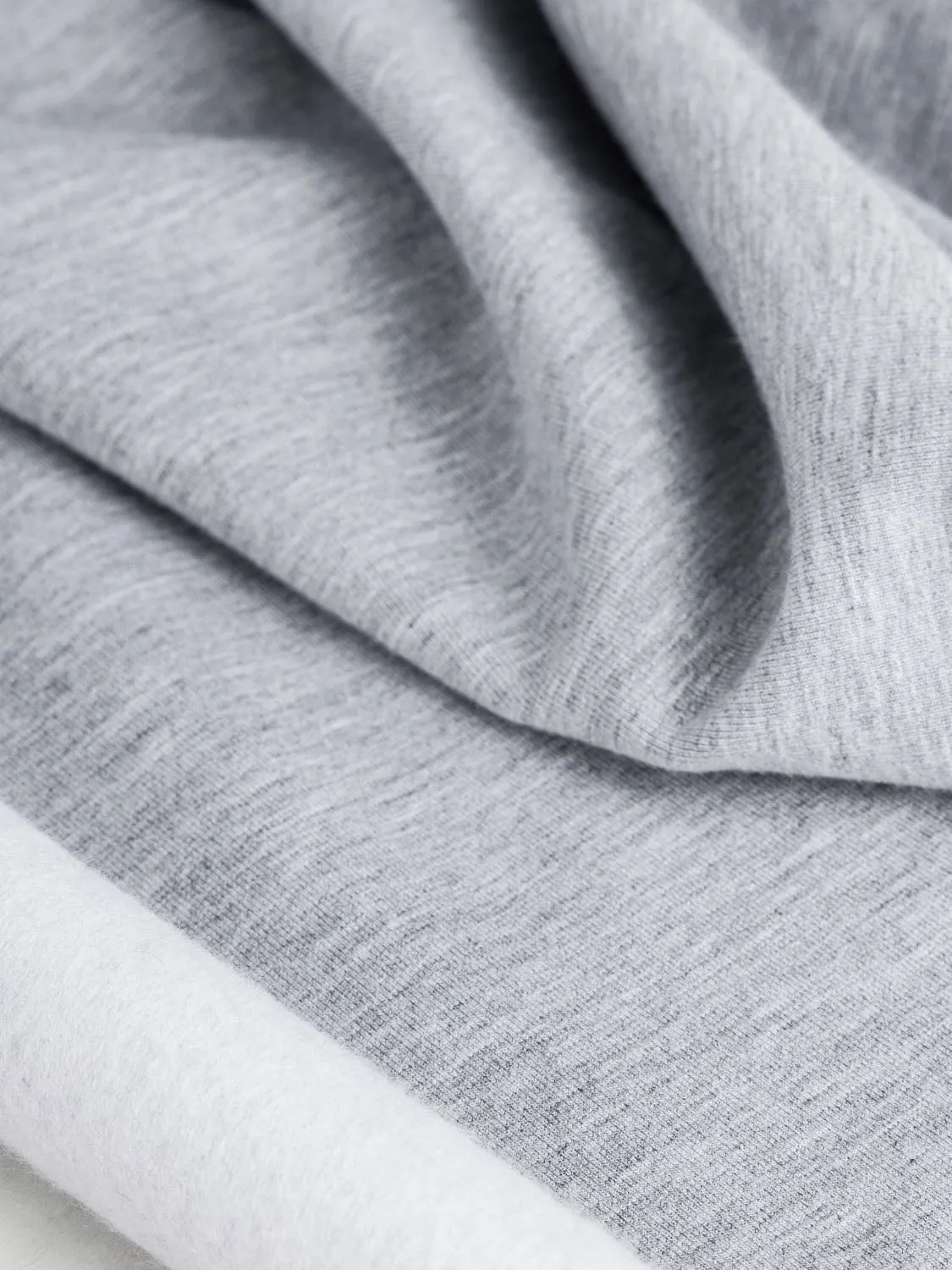 Bamboo Cotton Stretch Fleece - Cloud Grey - Swatch