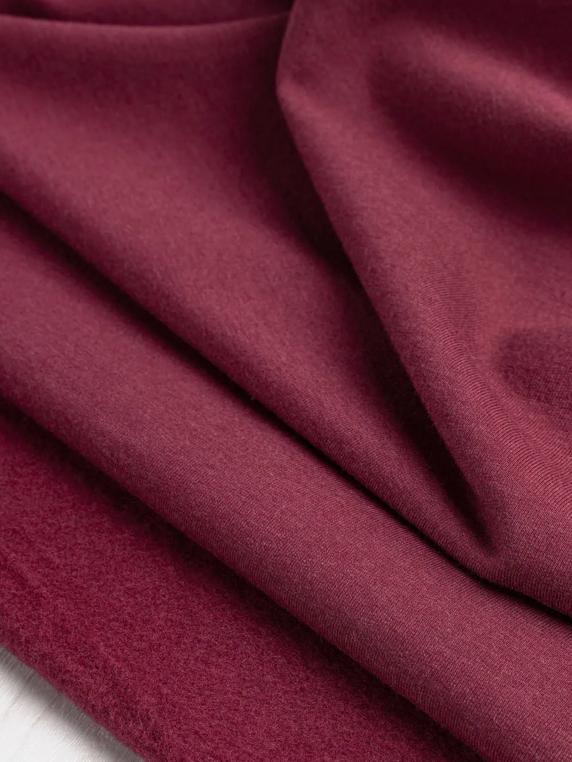 Bamboo Cotton Stretch Fleece - Scarlet - Swatch