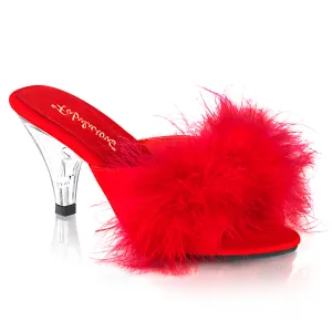 BELLE-301F Red Marabou Fur Sexy Slipper