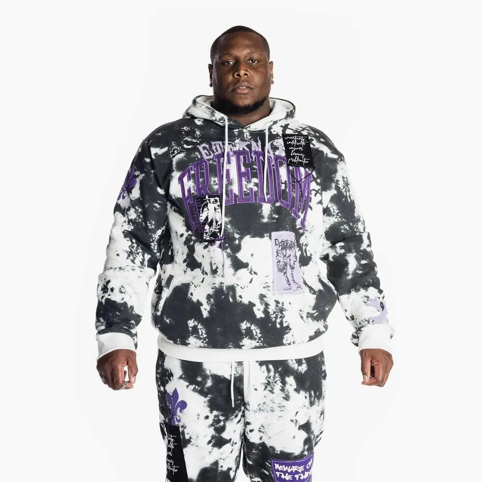 Big and Tall Tie-Dye Fashion Hoodie - Cloud Black