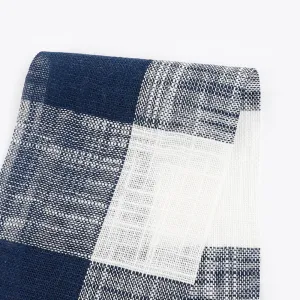 Big Gingham Slubby Cotton - Bright Navy (remnant)