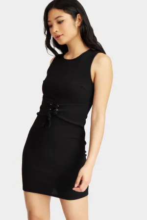 Black Corset Belt Mini Dress