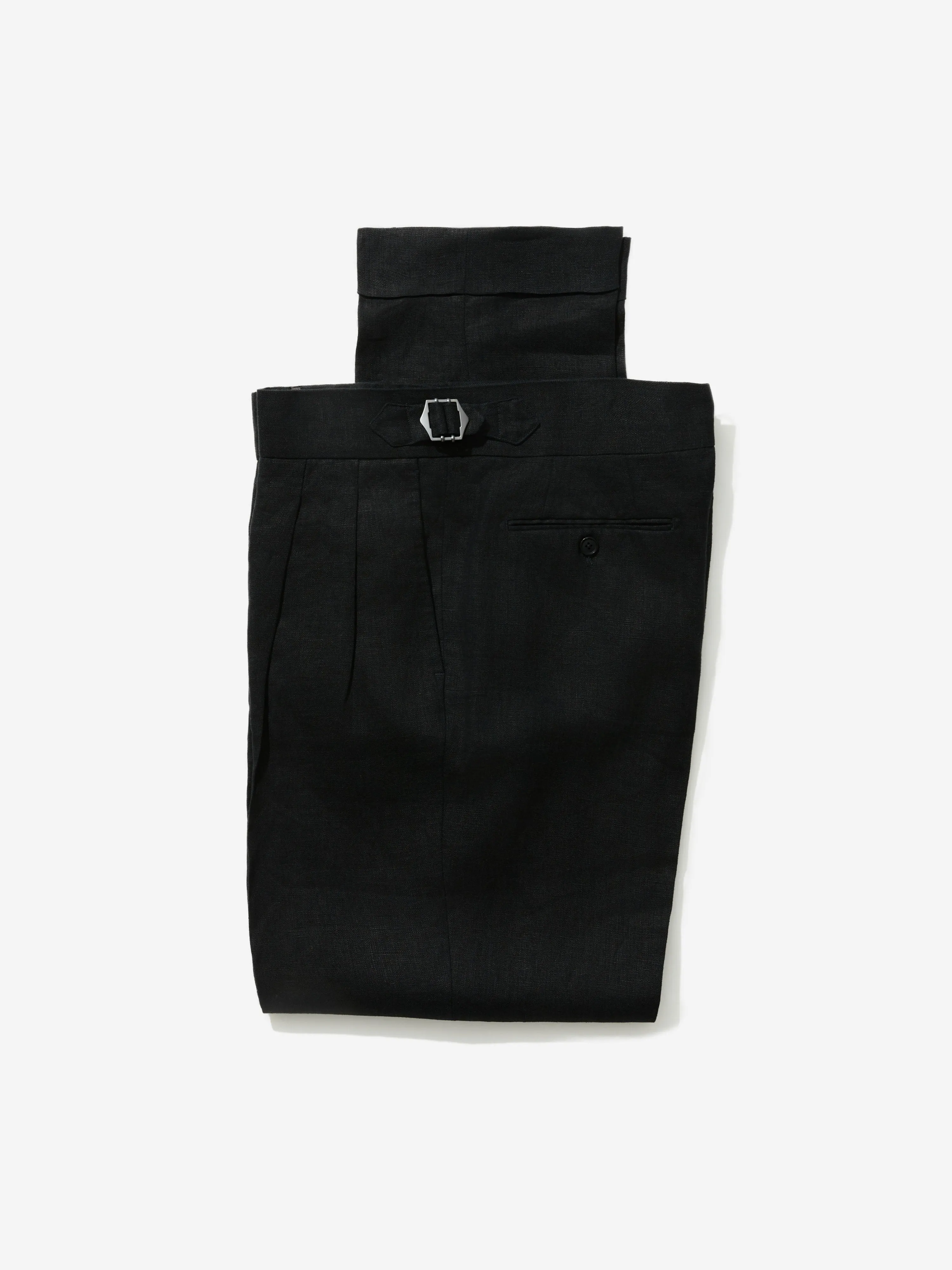 Black Linen Gurkha Trousers