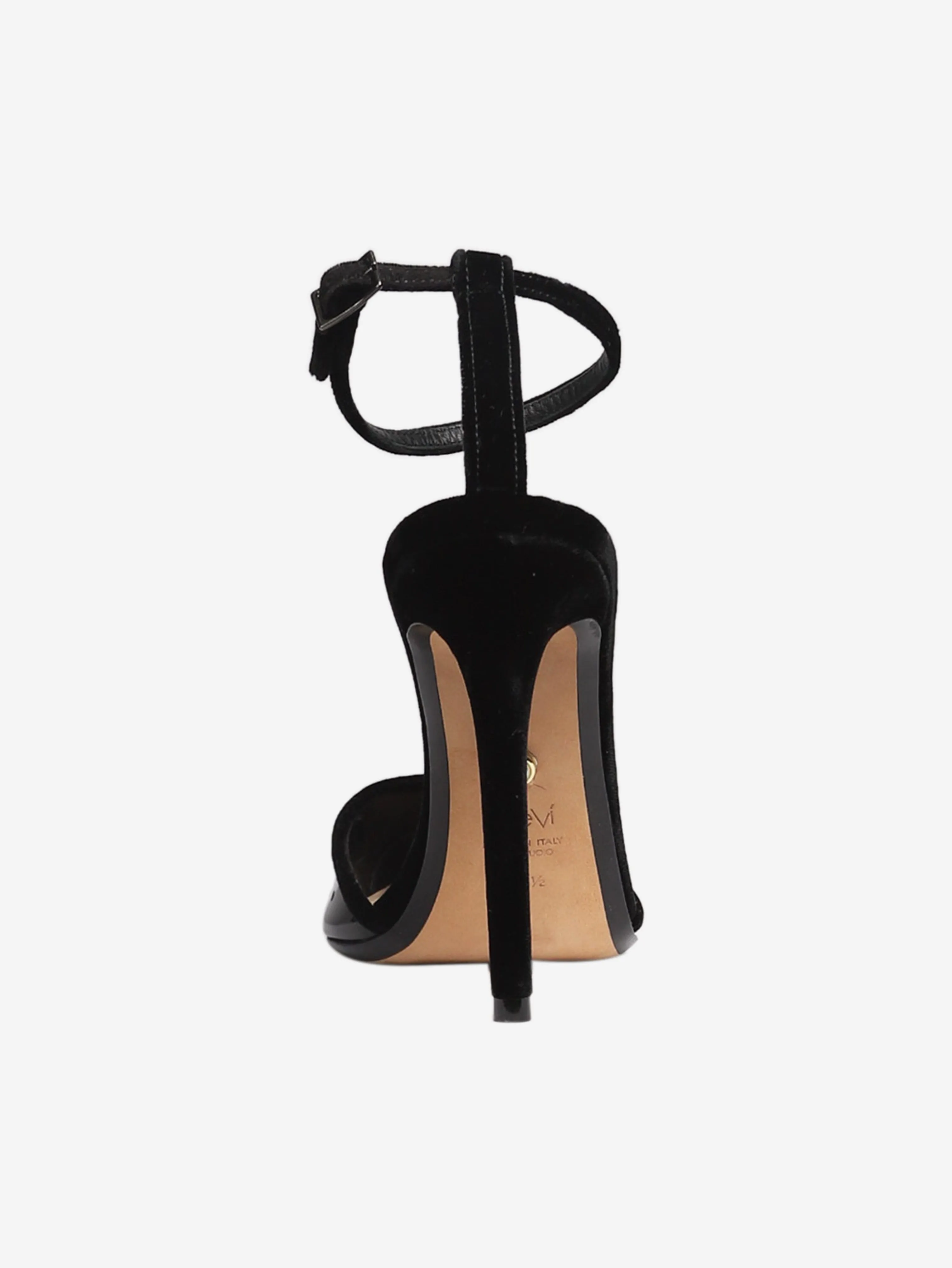 Black velvet and pvc heels - size EU 37.5