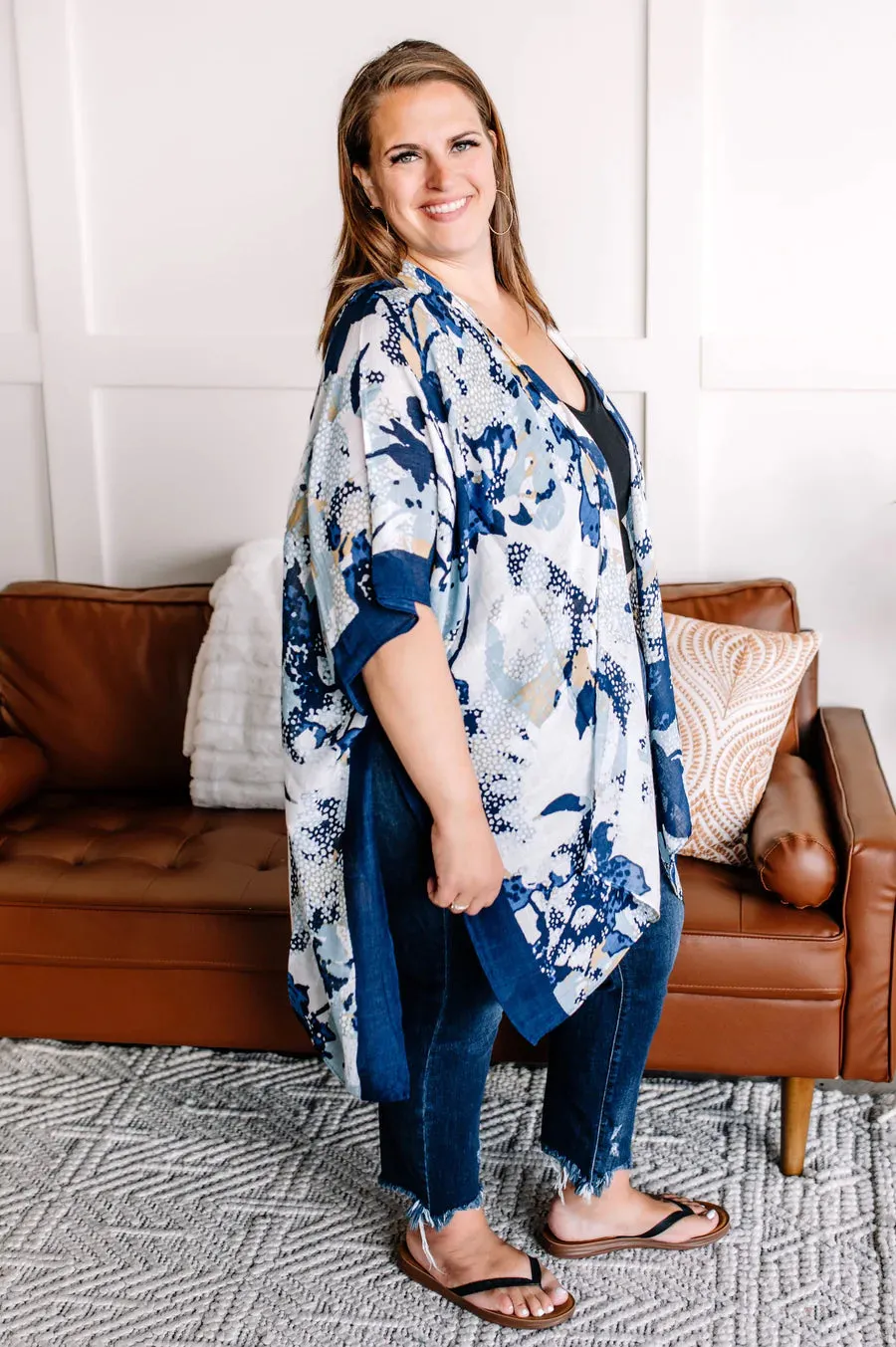 Blue Jean Baby Floral Kimono by Urbanista