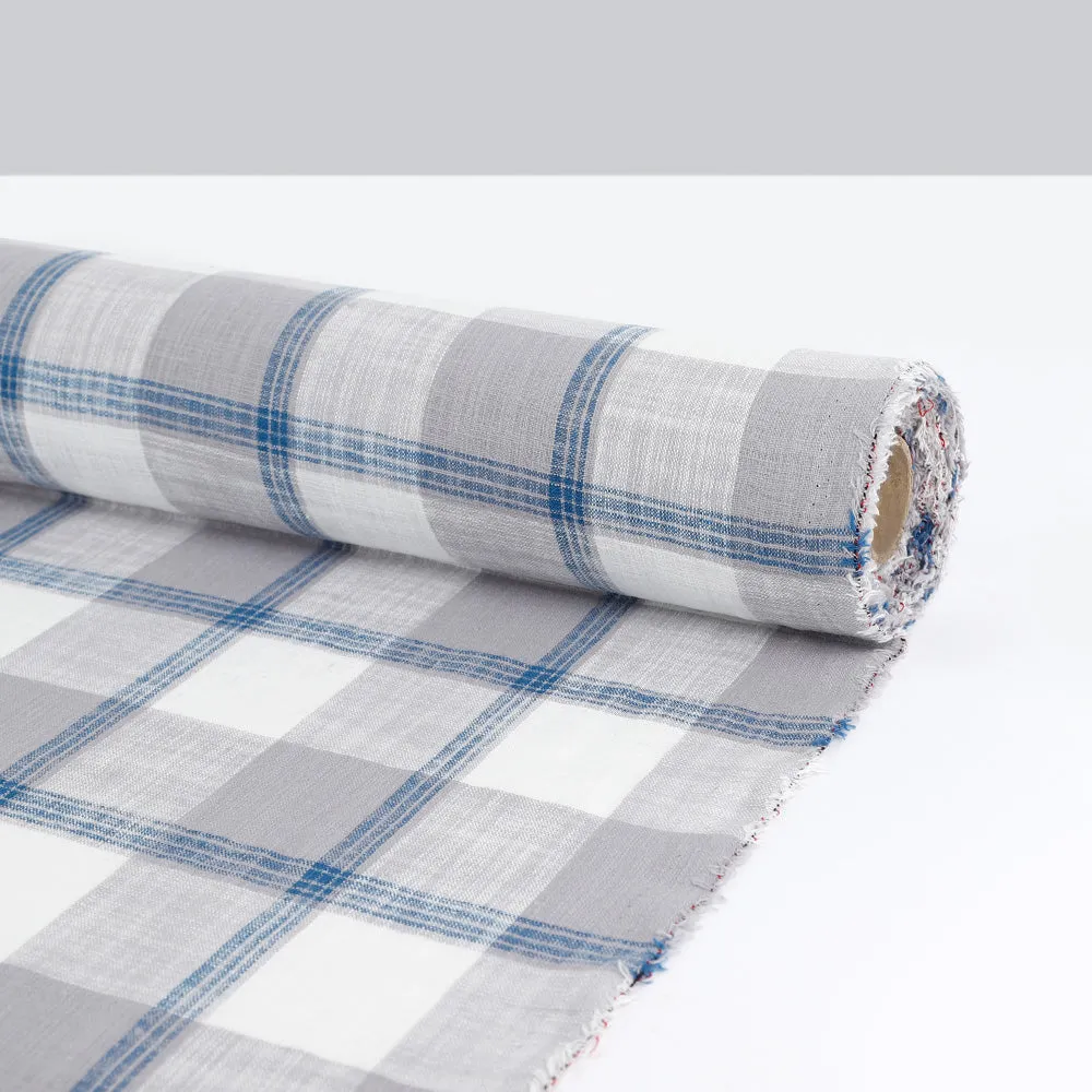 Bold Slubby Cotton Check - Grey Mix (last piece)