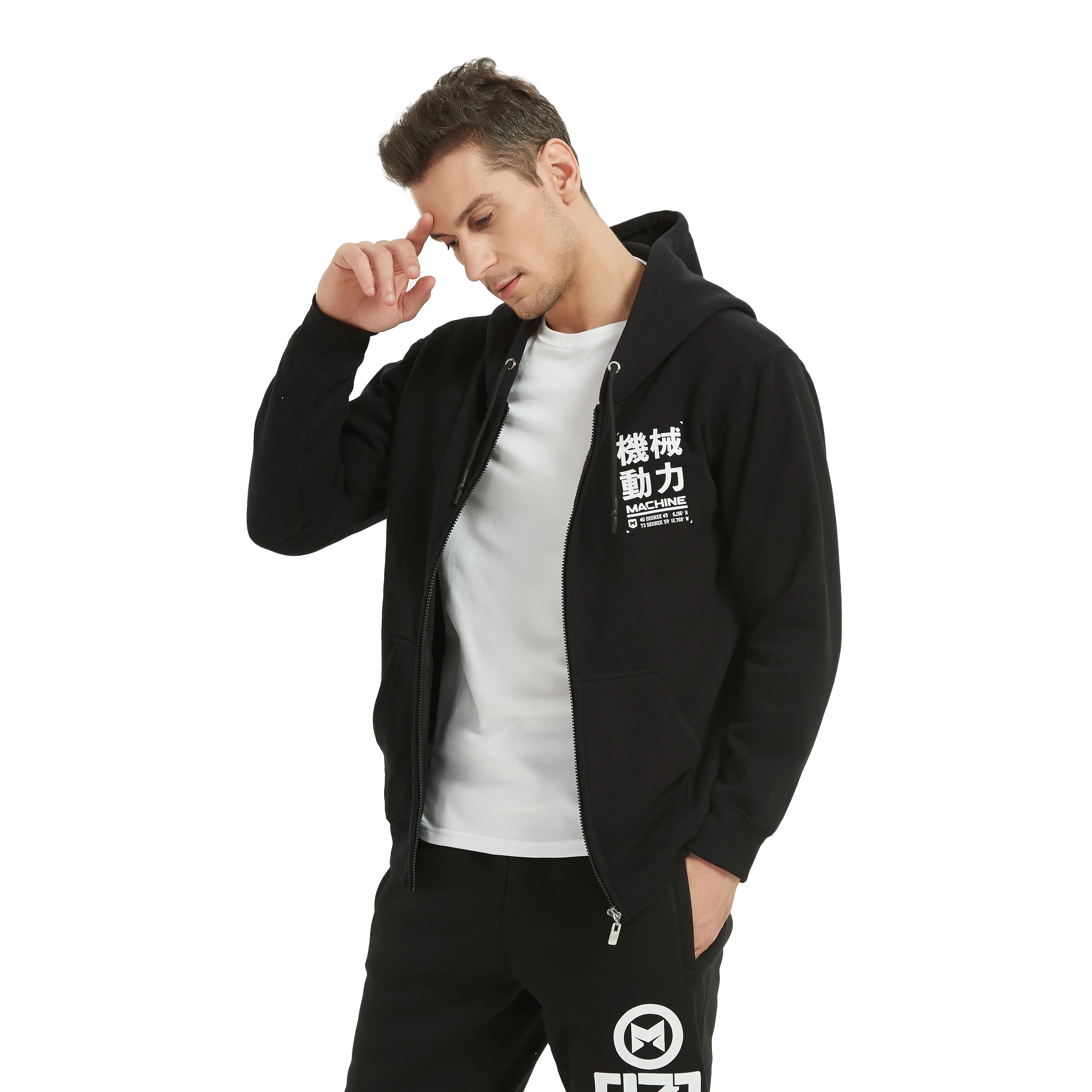 Brooklyn Full Zip Hoodies - 83rd Street - Black