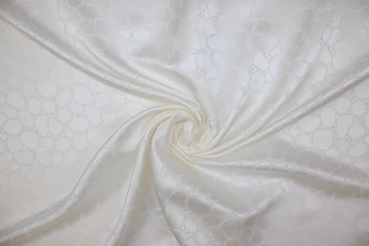 Bubbles Below Italian Silk Jacquard - Ivory