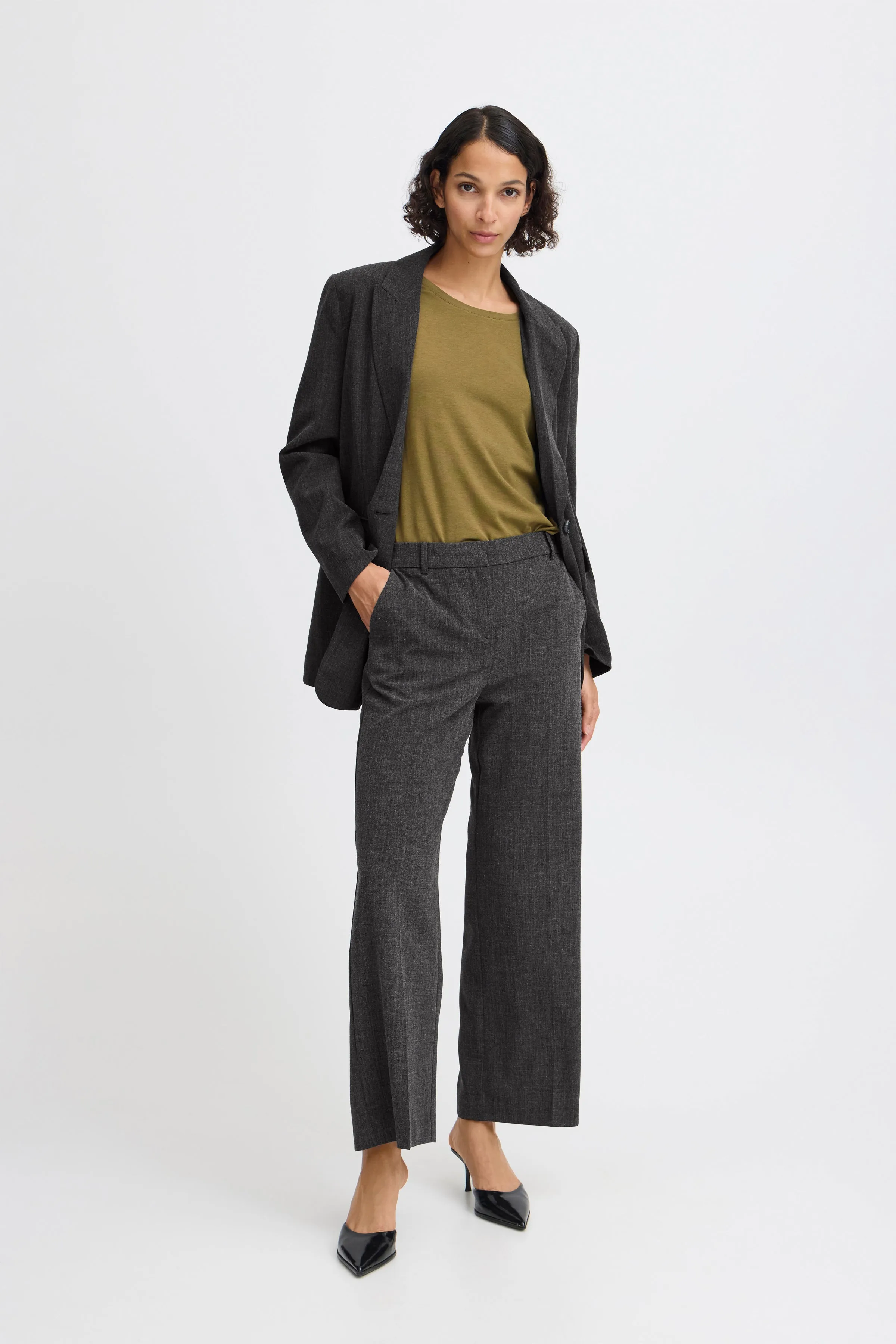 B.Young Danta Wide Leg Cropped Trousers