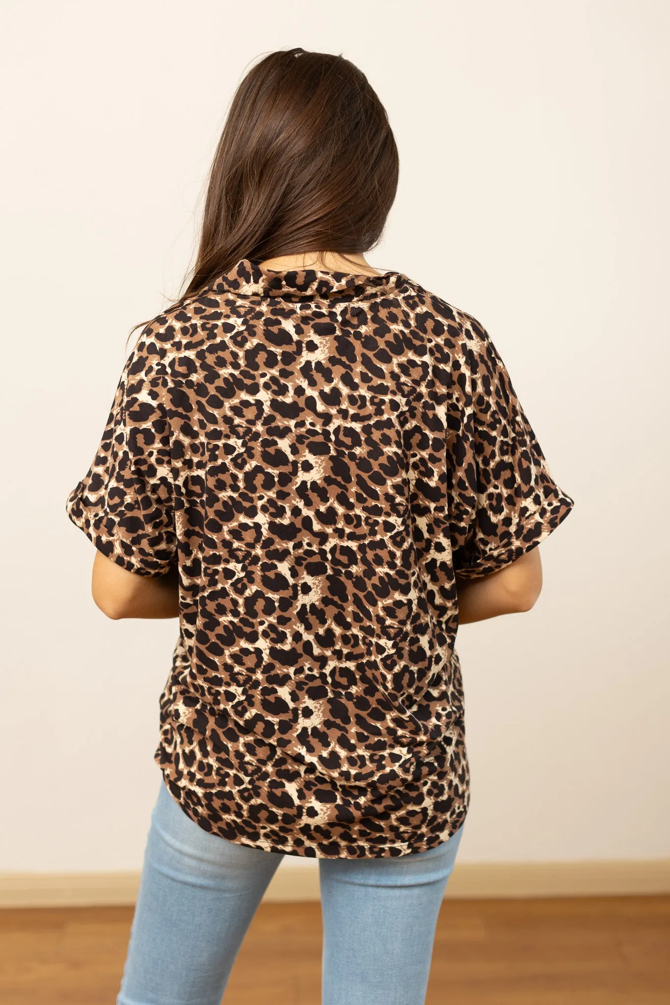 Cara Collared Top, Leopard