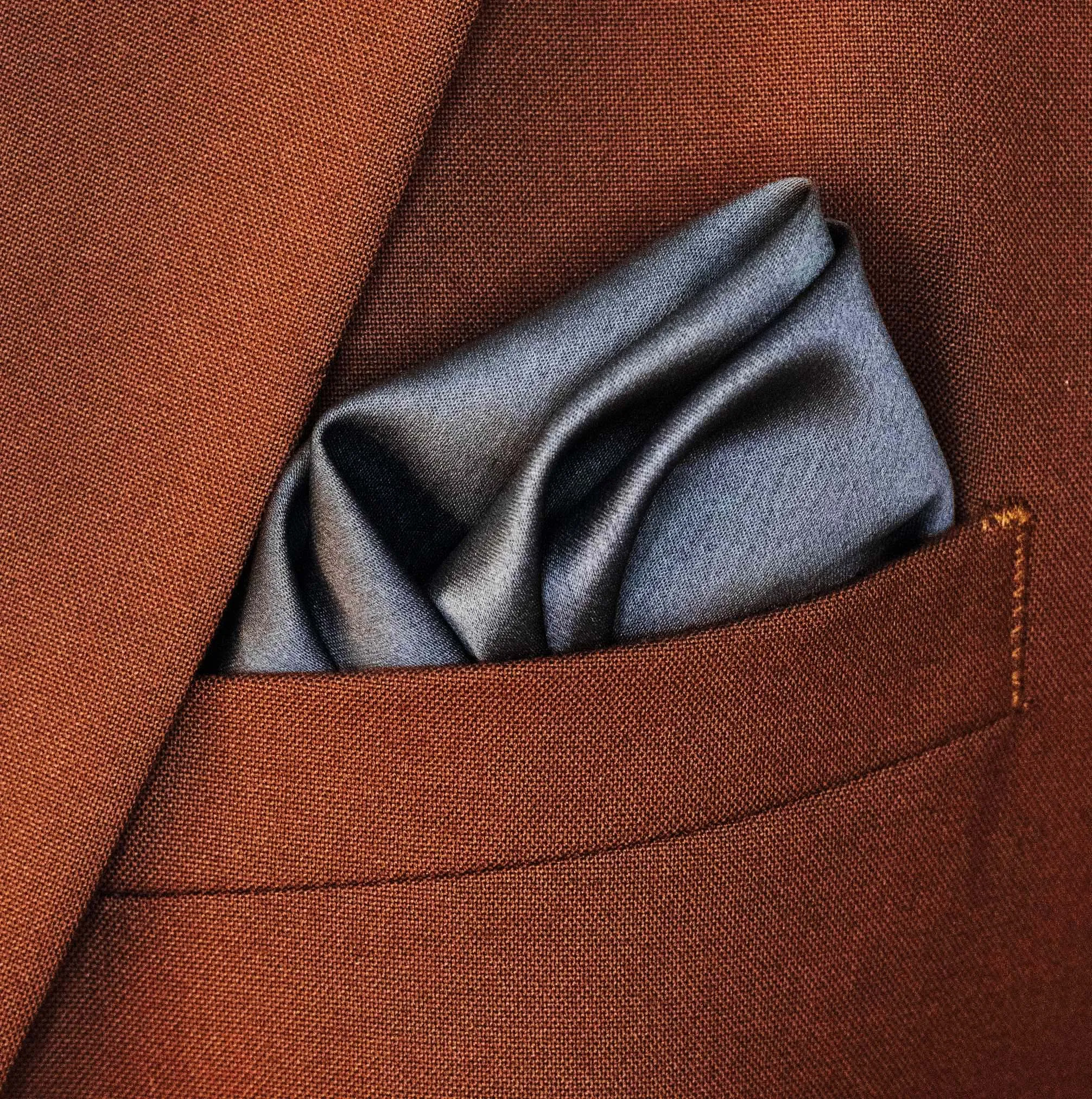 Charcoal Solid - Silk Pocket Squares