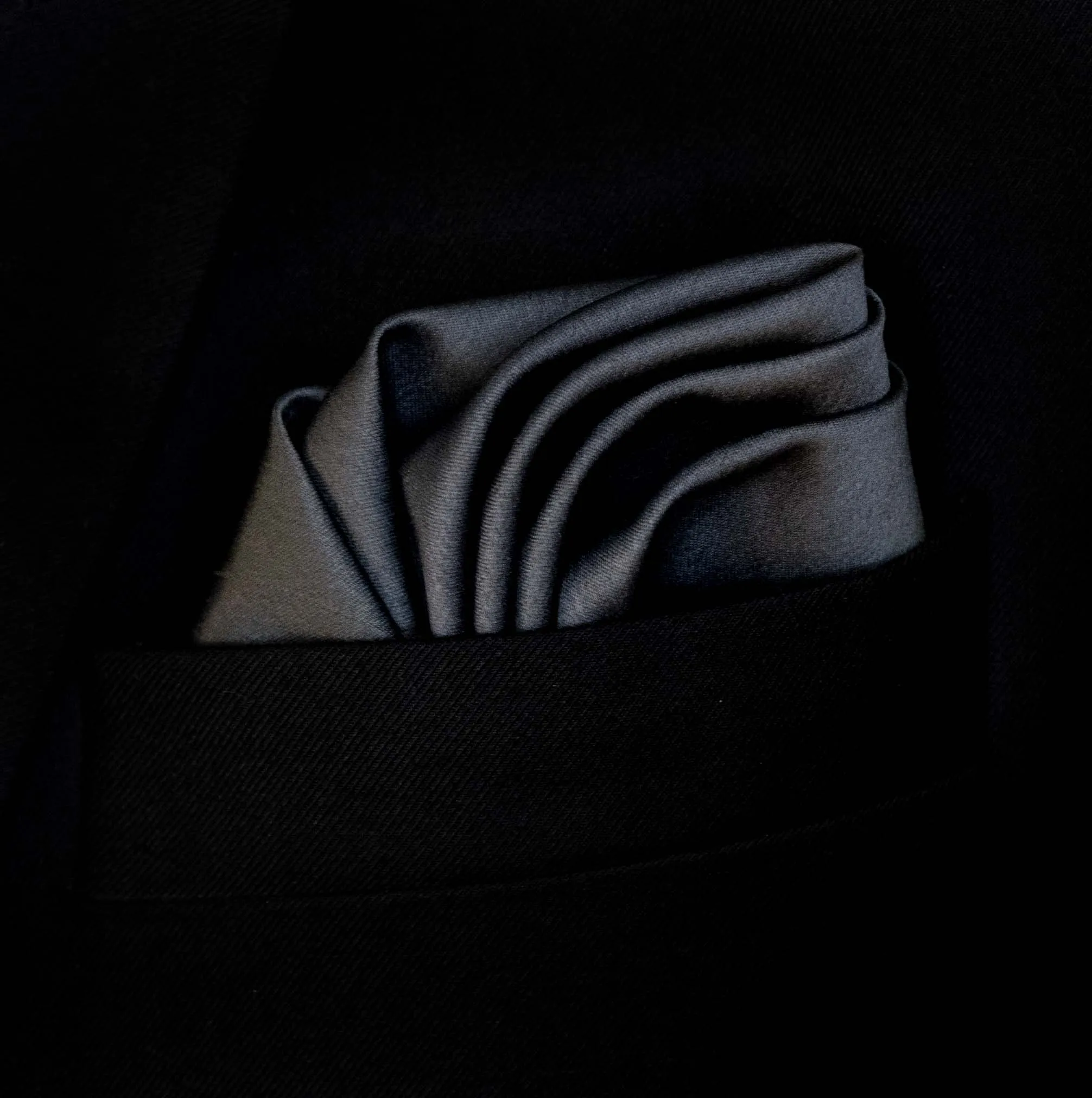 Charcoal Solid - Silk Pocket Squares