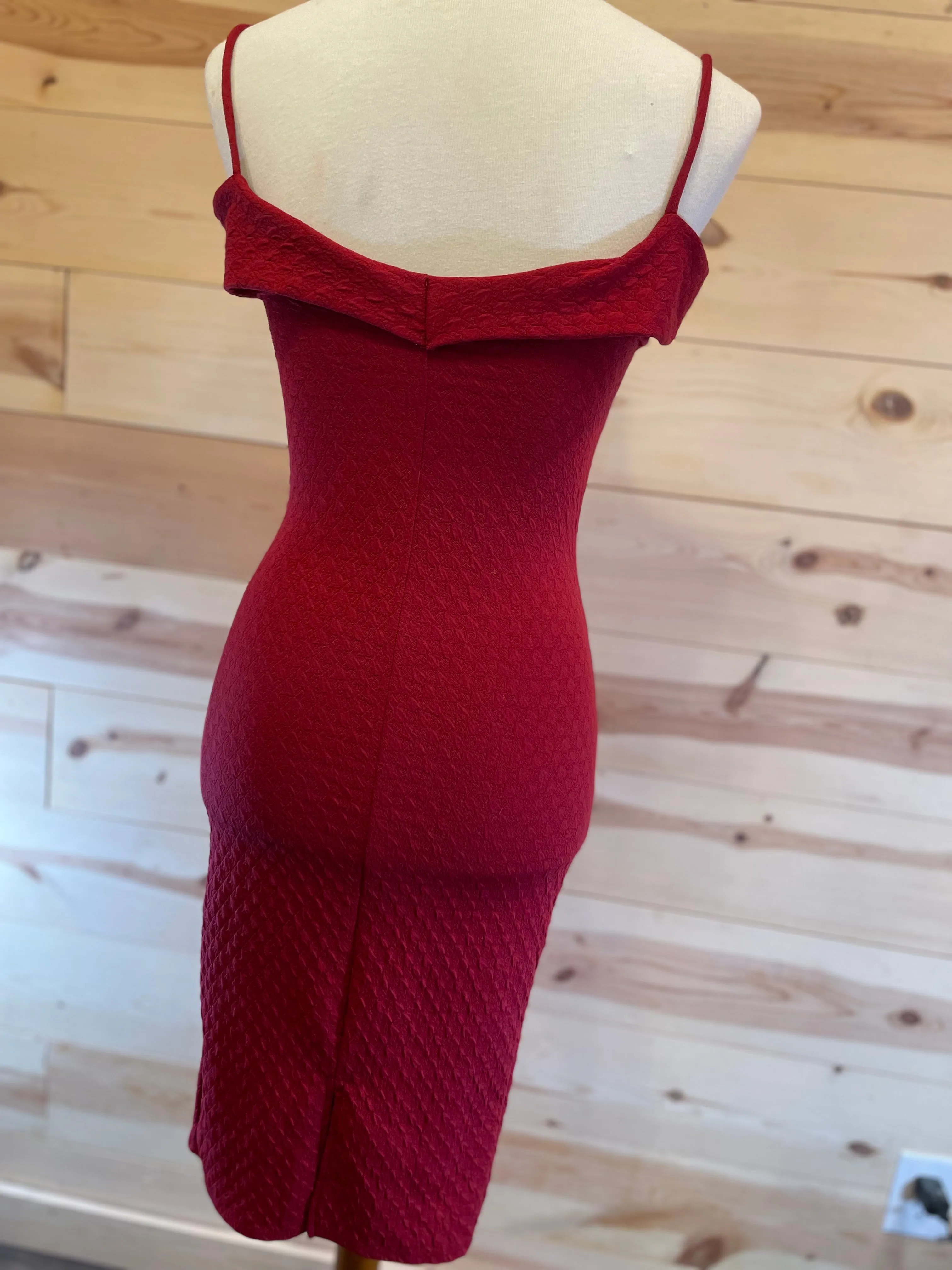 Charlotte Russe Strappy Red Stretch Short Dress Womens size Small Cocktail