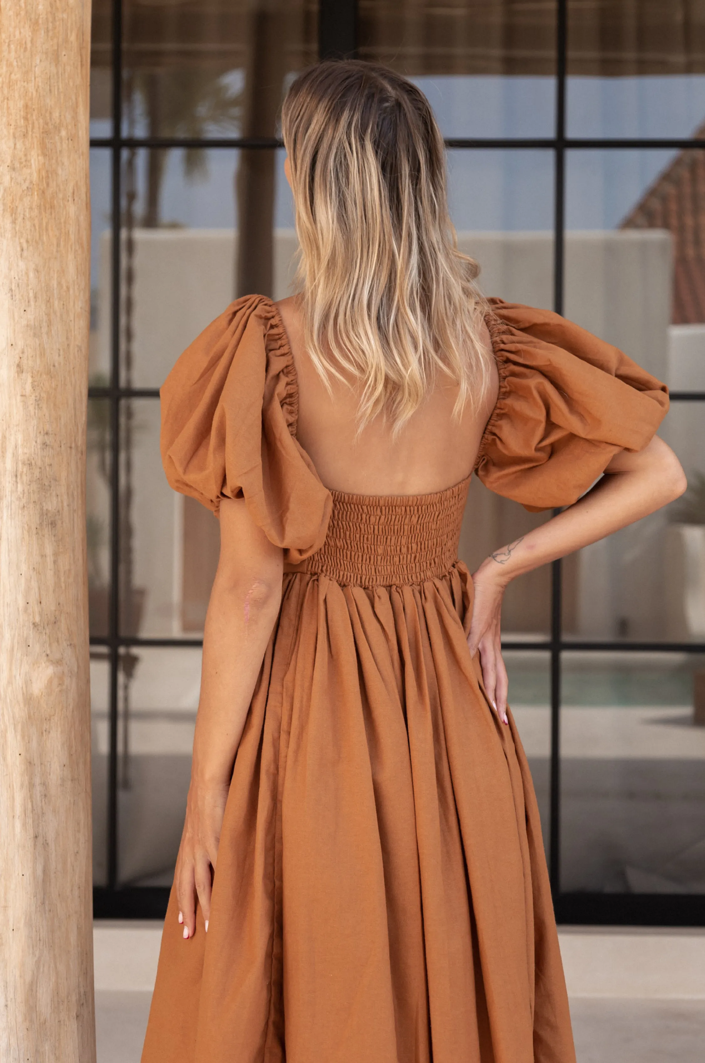 Cherie Puff Sleeve Midi Dress