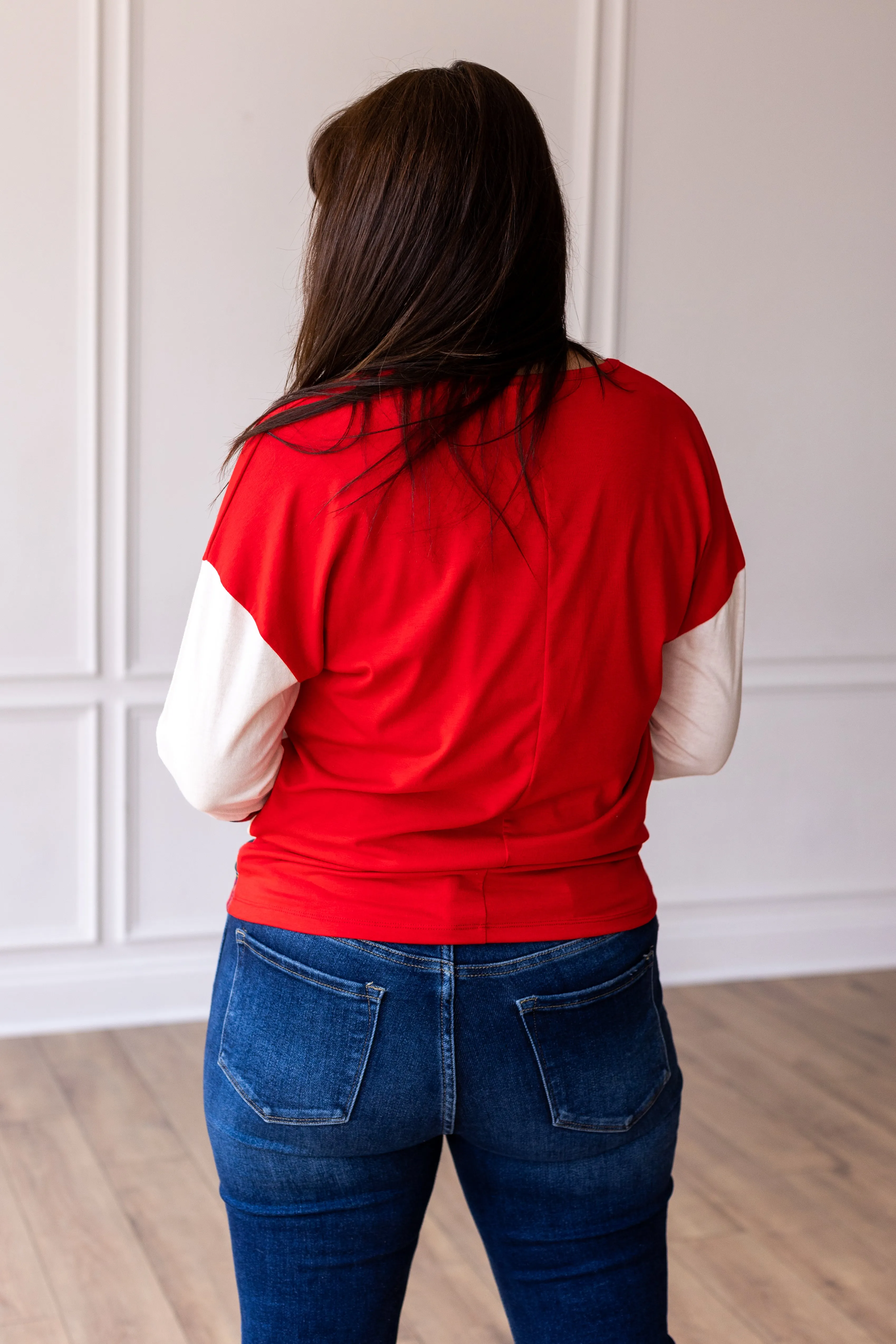 Chic Yuletide Color Block Top