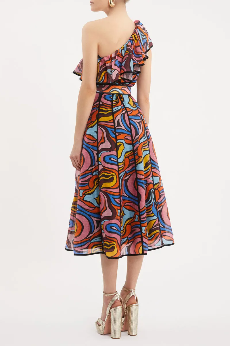 Chiquita One Shoulder Midi Dress