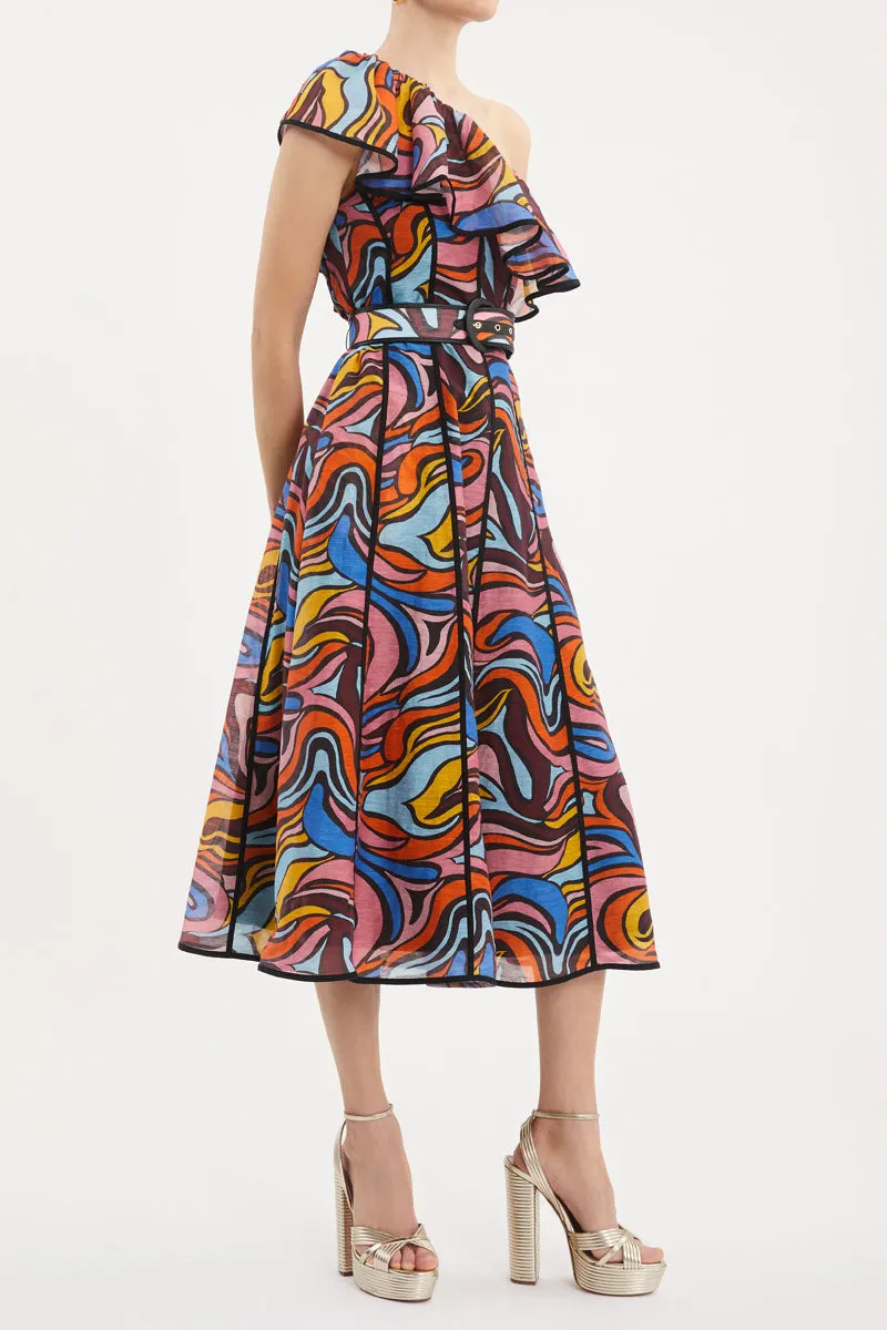 Chiquita One Shoulder Midi Dress