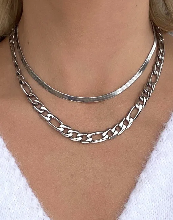 Chunky Figaro Necklace Silver