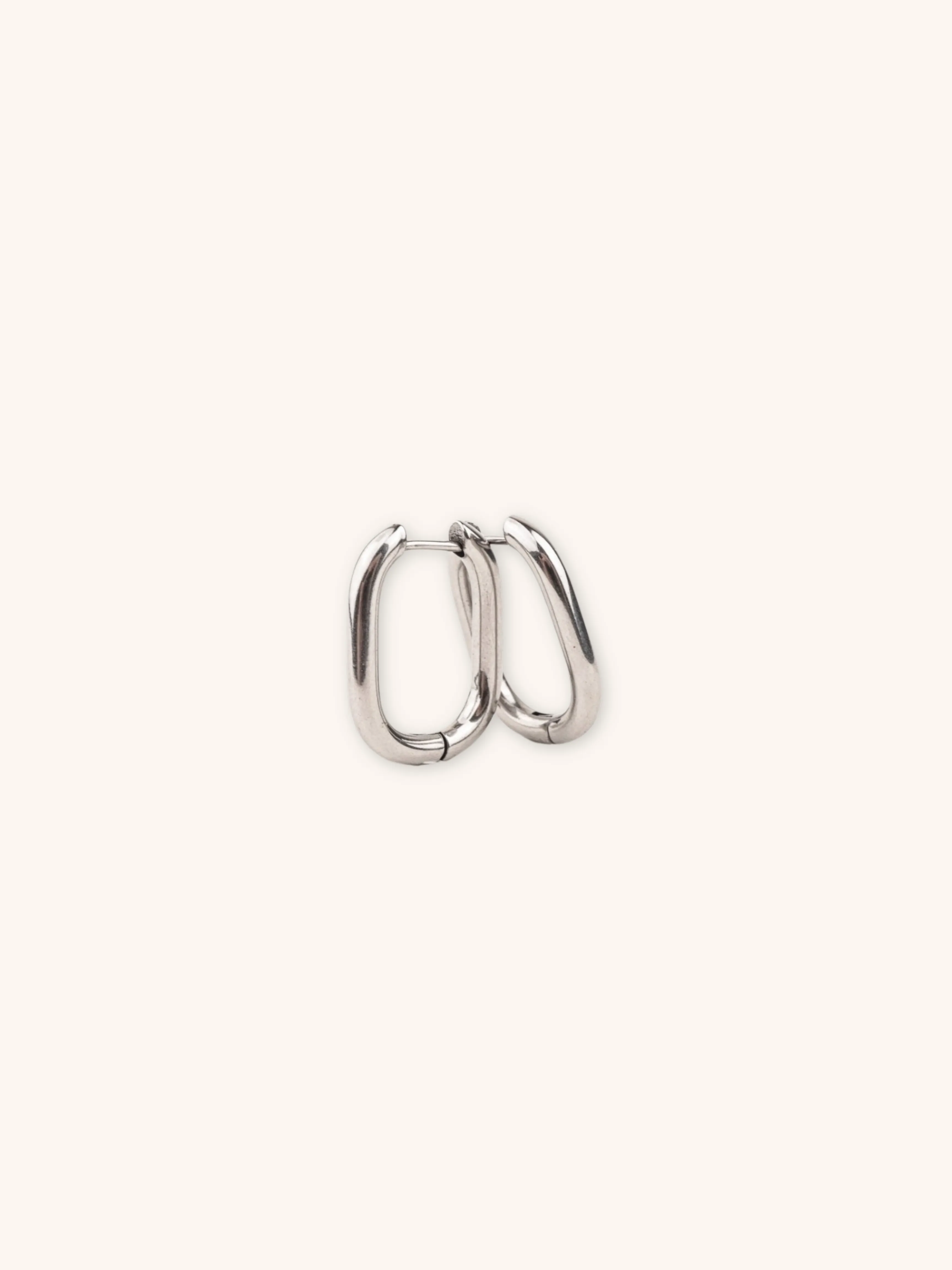 Classic Oval Stainless Steel Ear Hoops