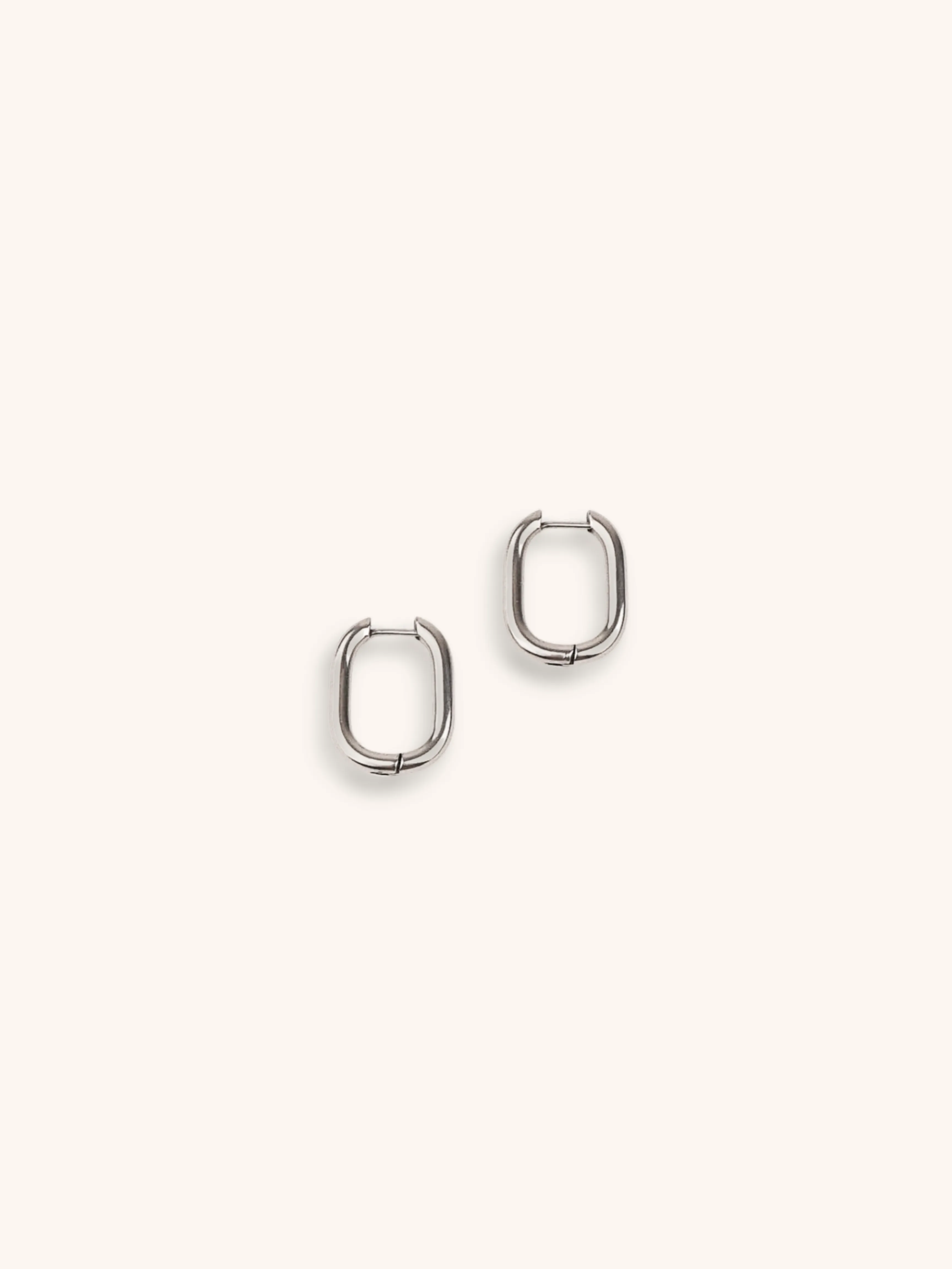 Classic Oval Stainless Steel Ear Hoops