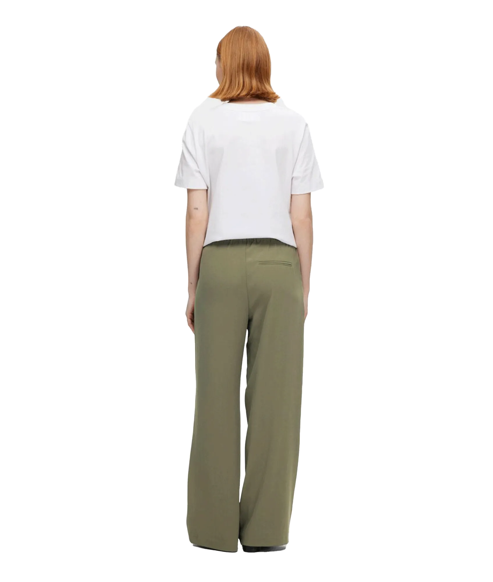 Classic Wide-leg Trousers - Green