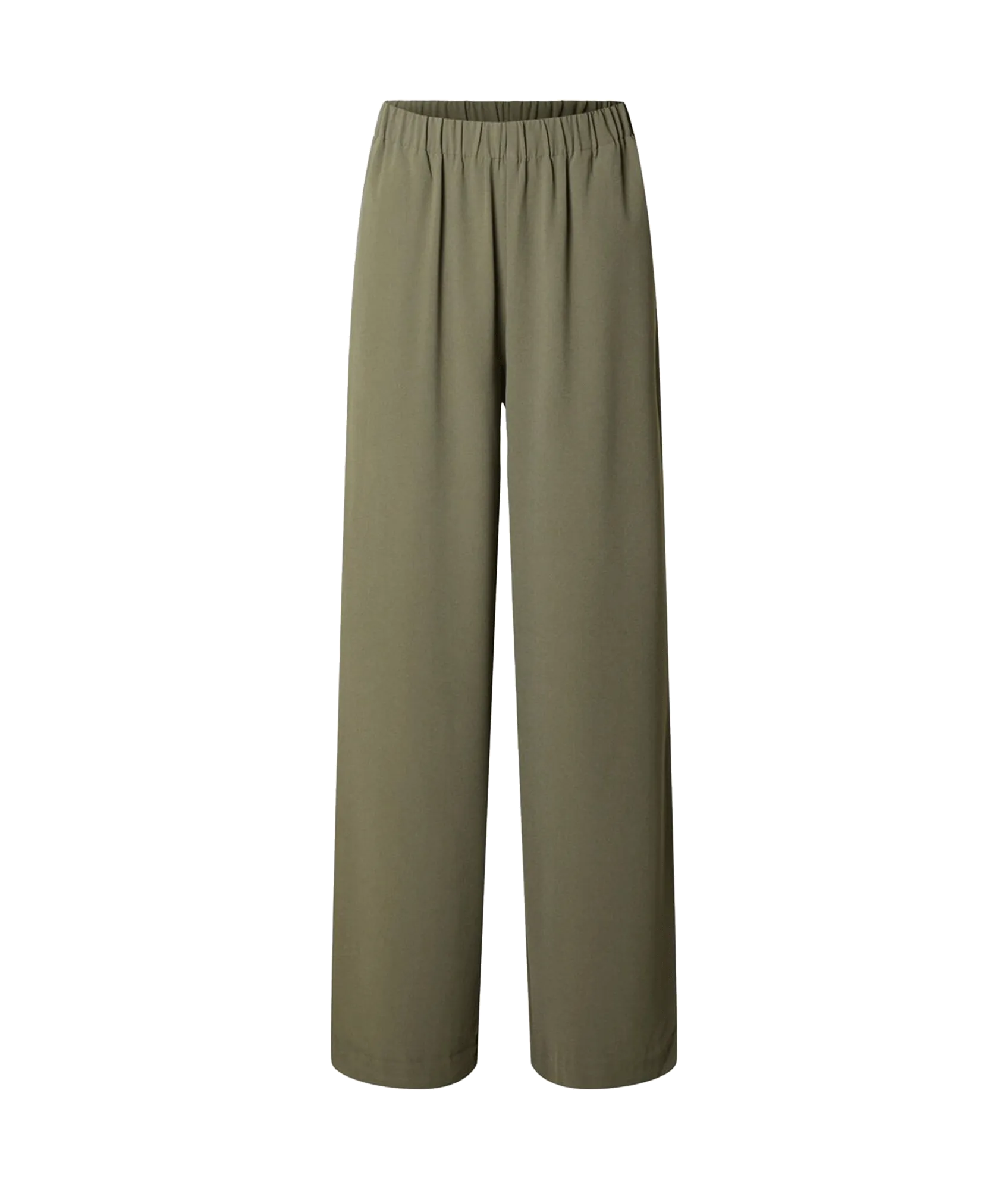 Classic Wide-leg Trousers - Green