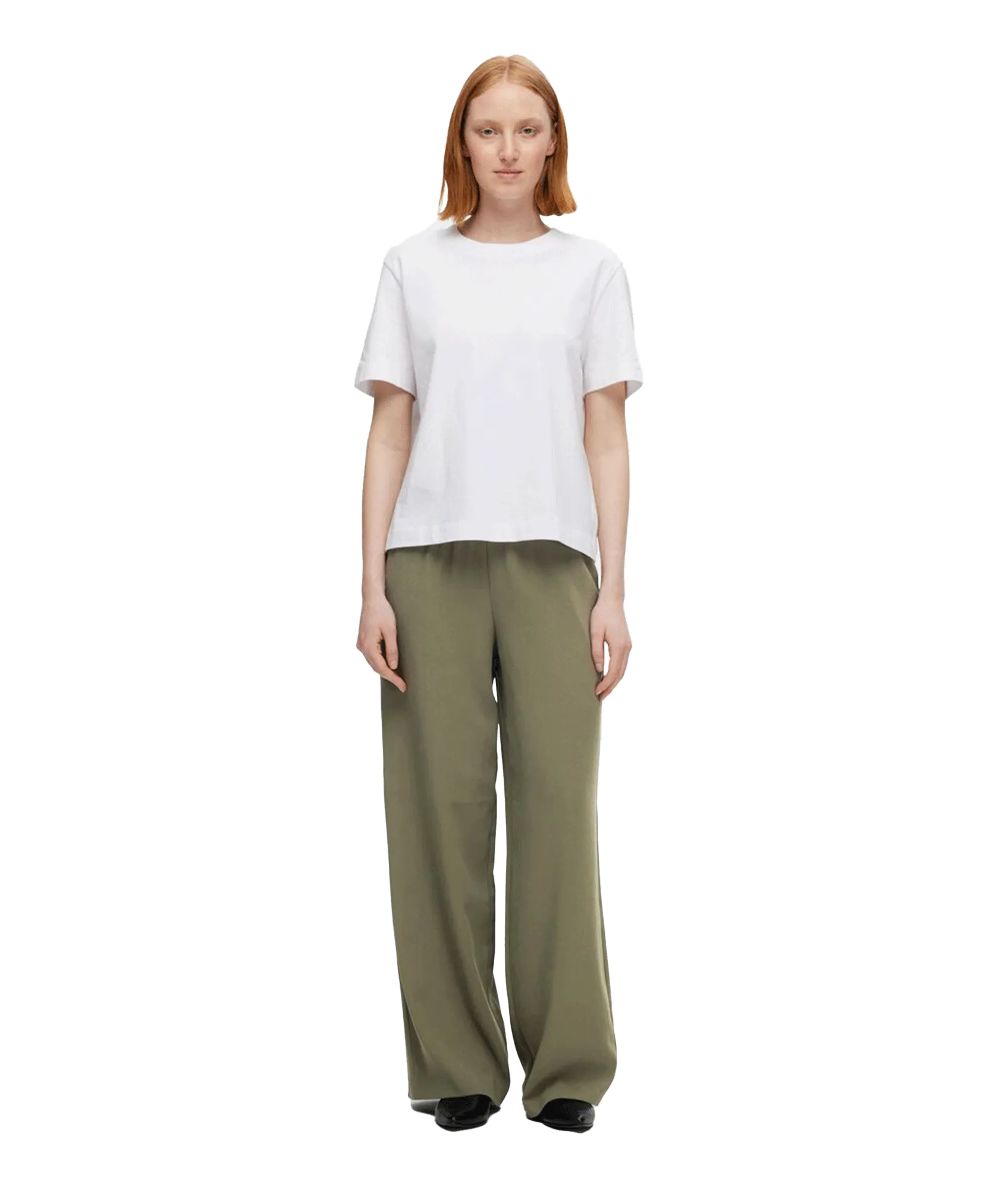 Classic Wide-leg Trousers - Green